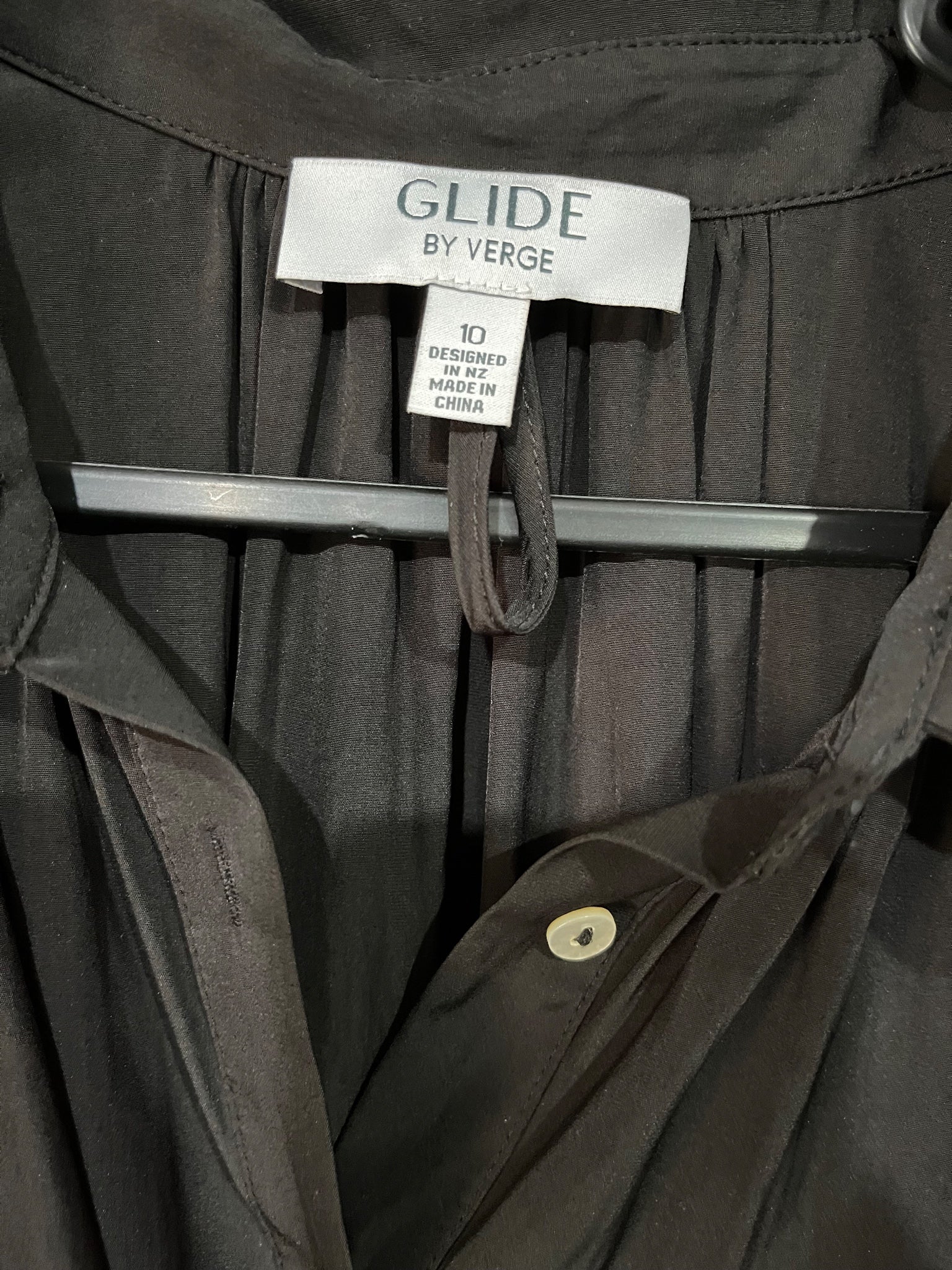 Glide By Verge Black Long Sleeve Button-Down Midi Shirt Dress RRP $330 - Image 3