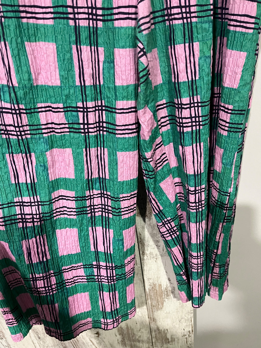 Gorman Green & Pink Plaid Organic Cotton Lounge Pants Size 16 - Image 3