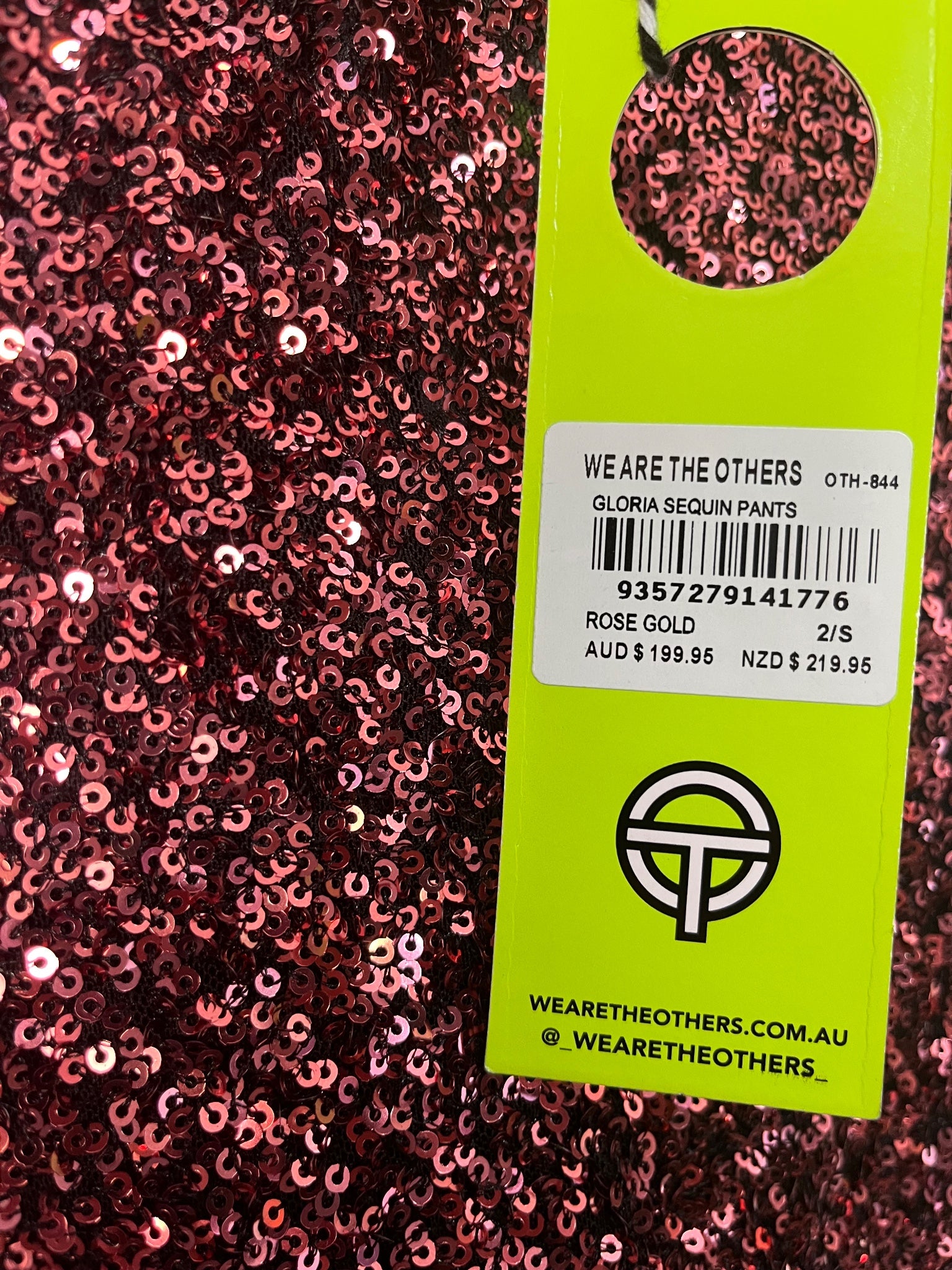 We Are The Others Gloria Sequin Flare Pants Rose Gold - Image 3