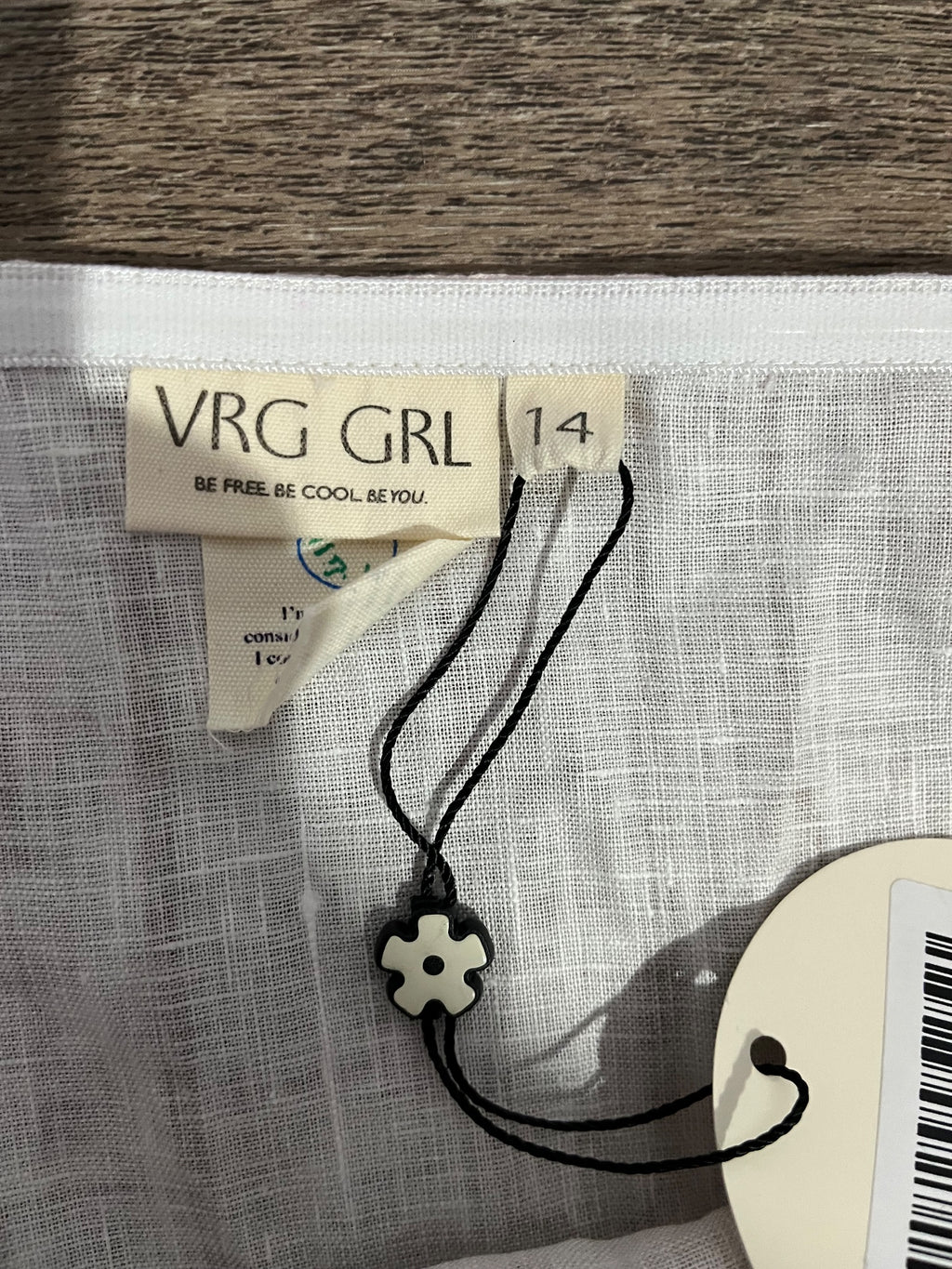 VRG GRL Abstract Print Linen Blend Tube Top - Image 3