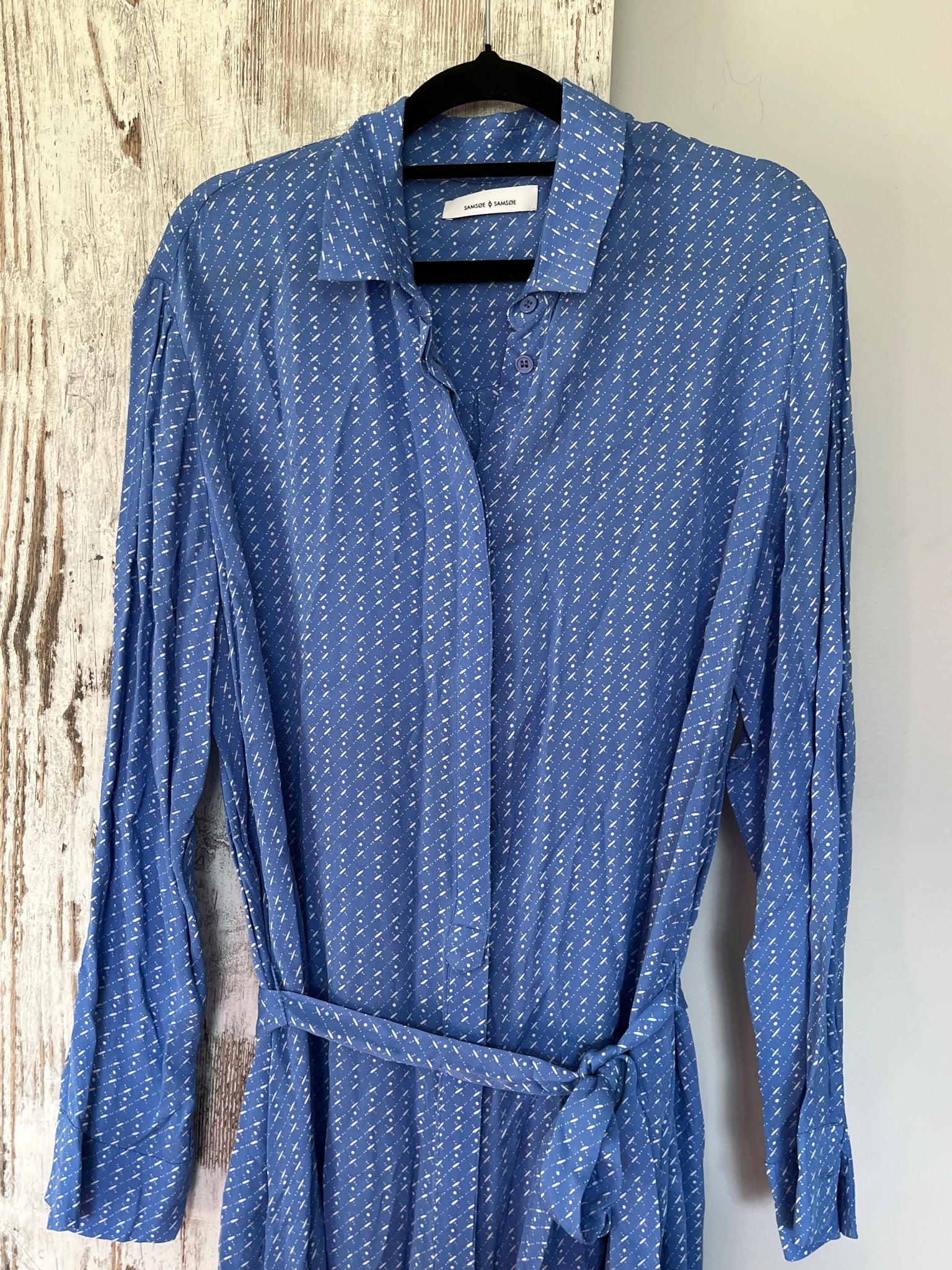 SAMSØE Φ SAMSØE Stella Blue Starry Print Shirt Dress - Image 3