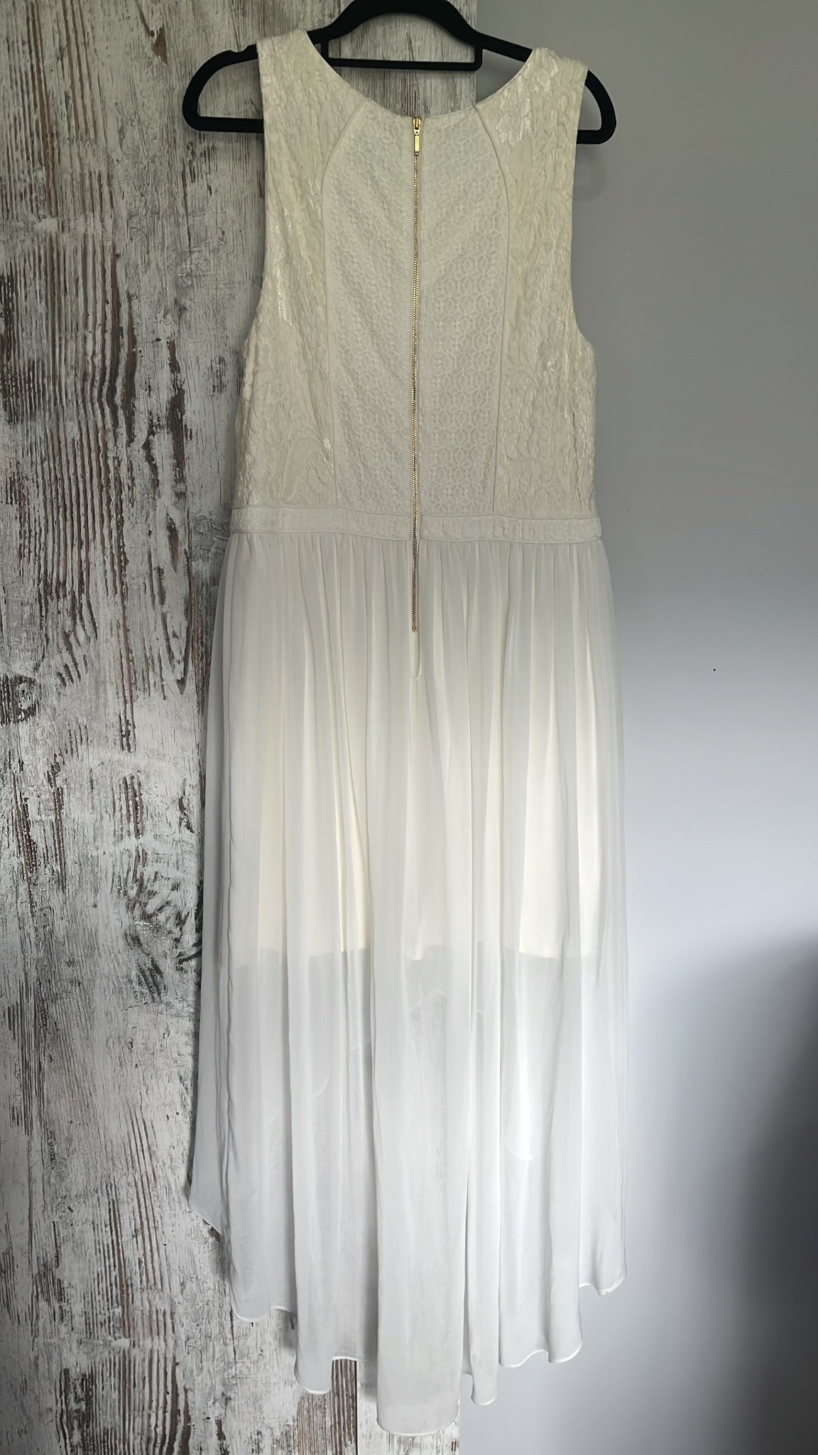Forever New White Lace High-Low Sleeveless Dress Size 14 - Image 3