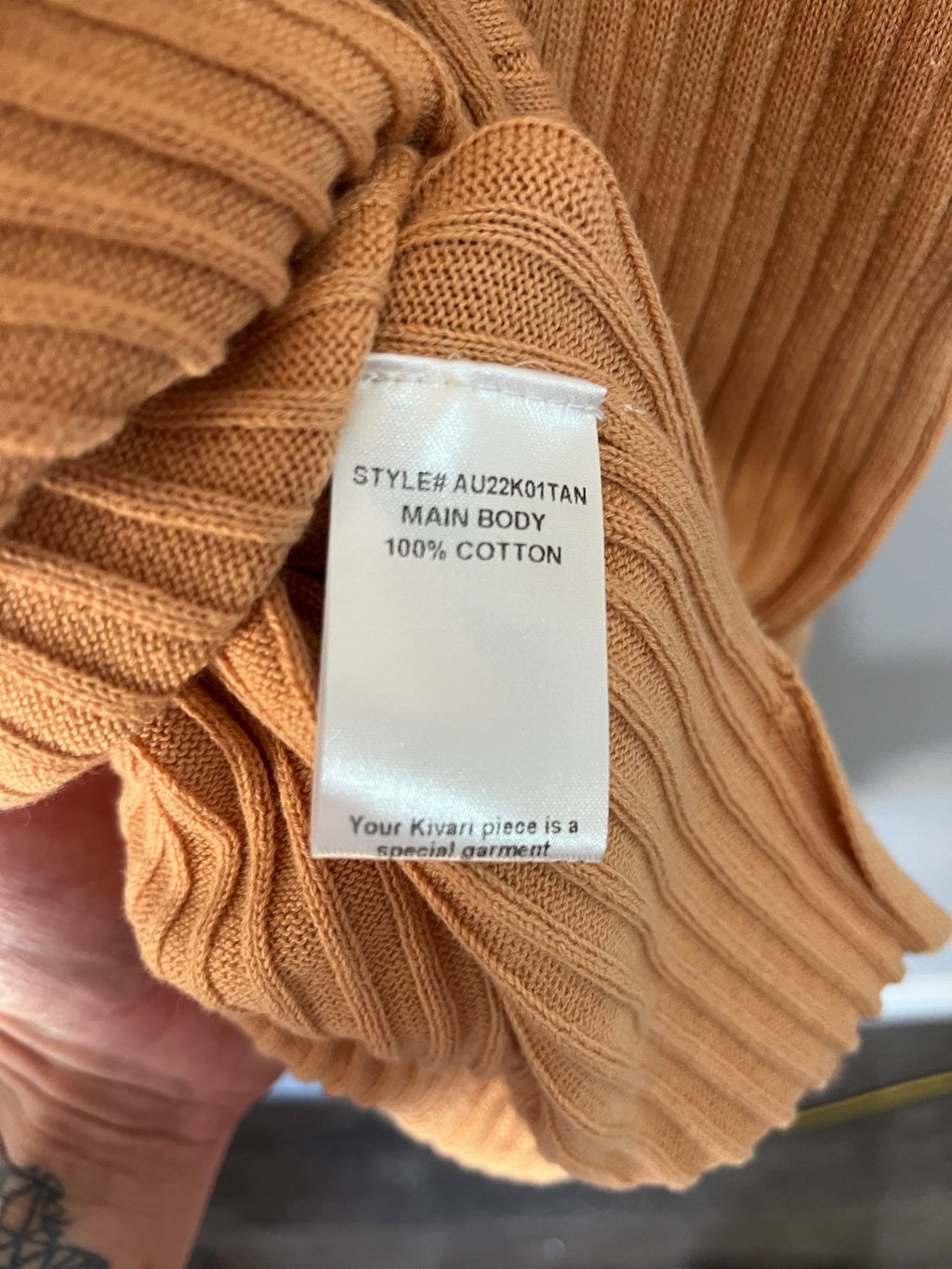 Kivari Orange Ribbed Knit Midi Tank Dress - Image 3
