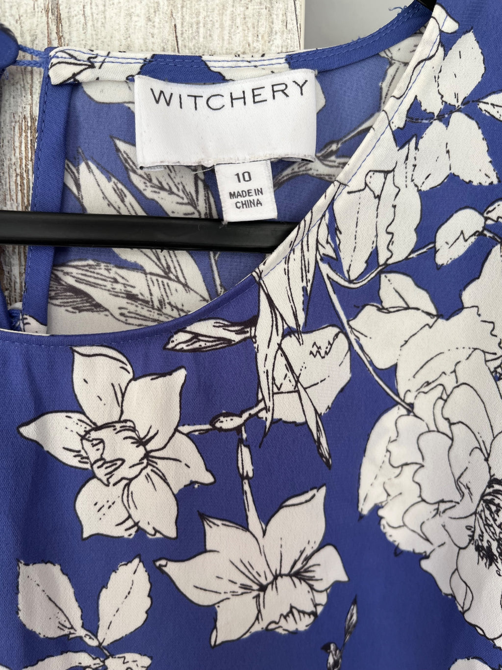 Witchery Blue Floral Tiered Bell Sleeve Blouse - Image 3