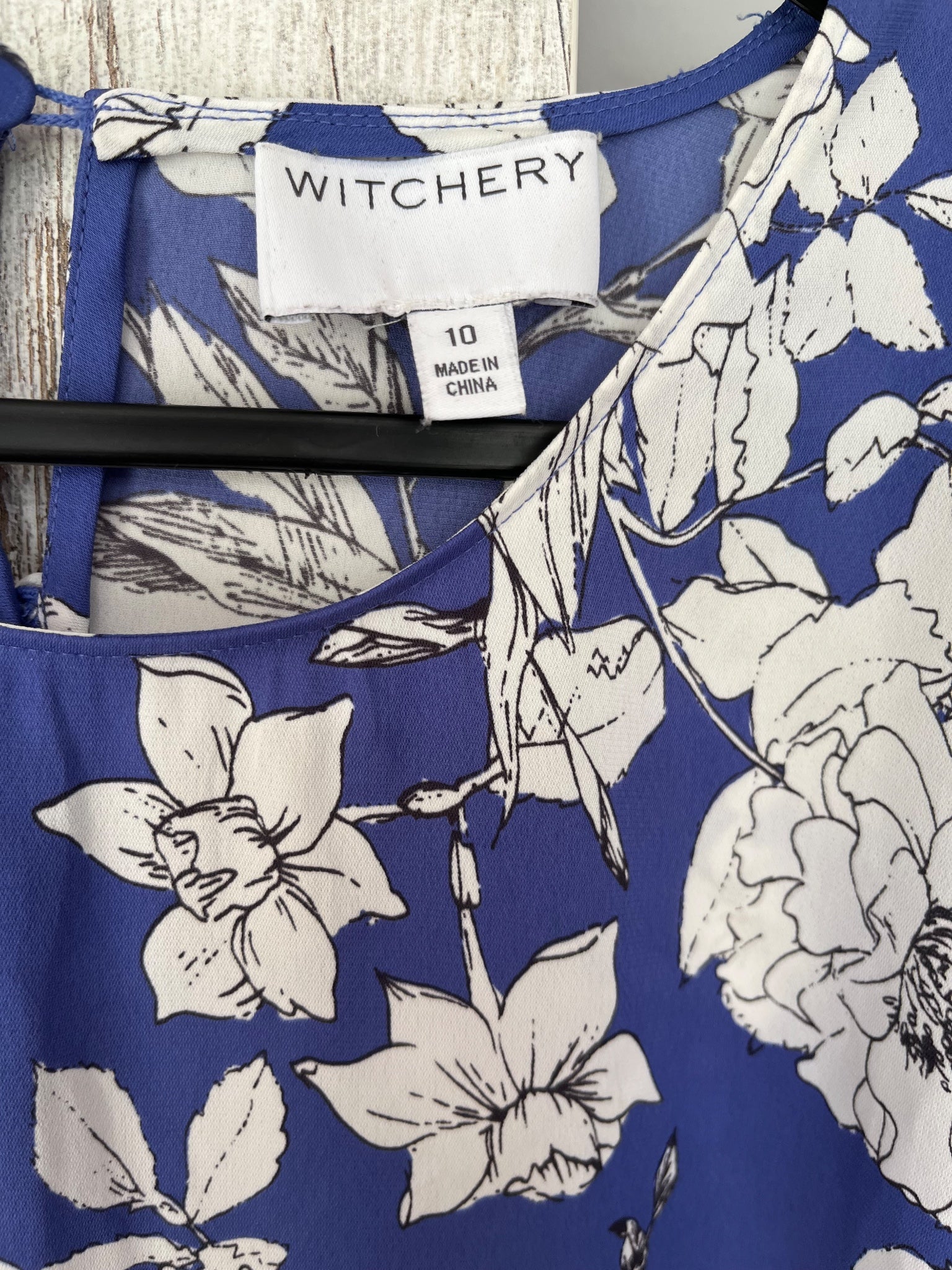 Witchery Blue Floral Tiered Bell Sleeve Blouse - Image 3
