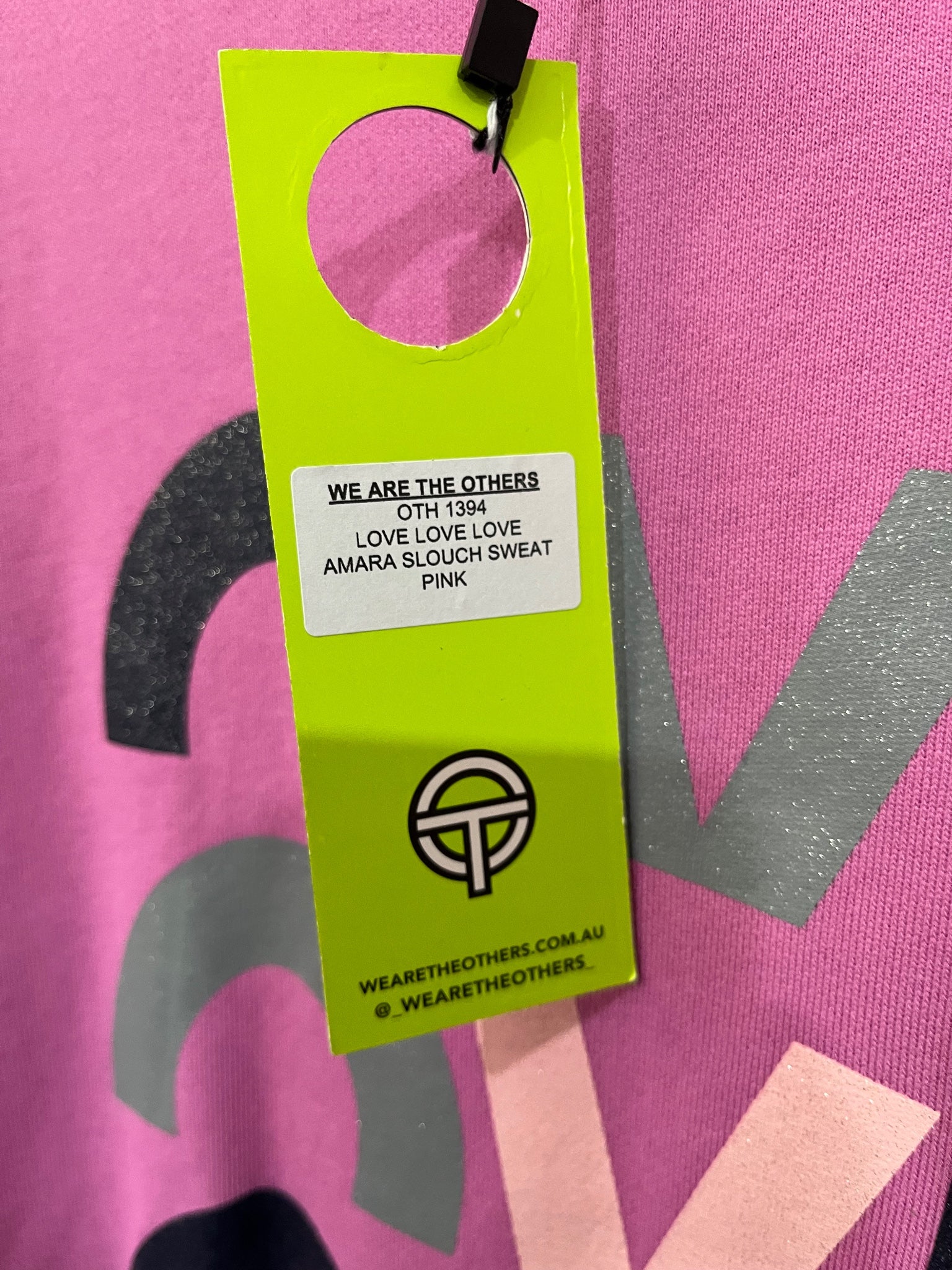 We Are The Others Love Love Love Pink Slouch Sweatshirt - Image 3