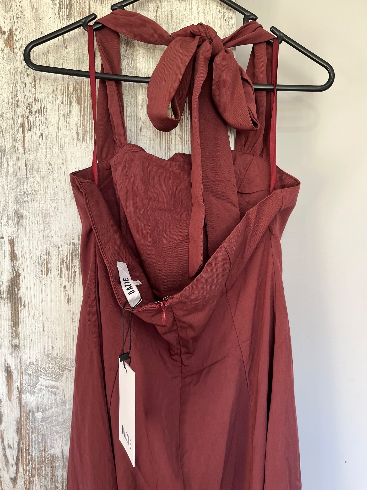 Dazie One Last Time Halter Midi Dress Deep Cherry Size 10 - Image 3