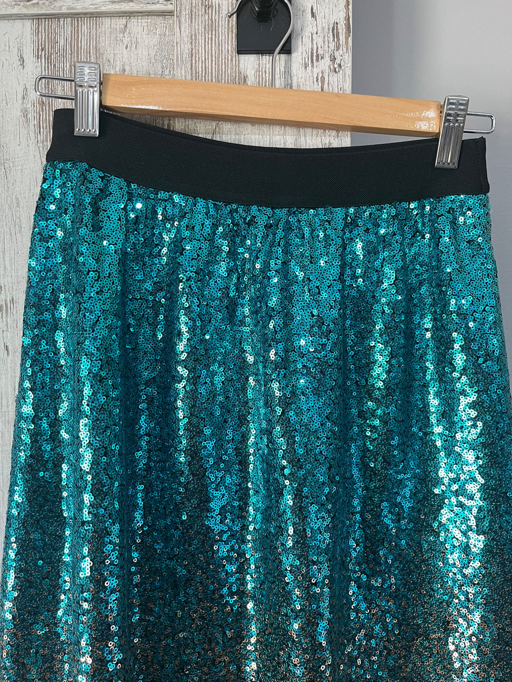 We Are The Others Ombre Sequin Midi Skirt Teal Gold - Image 3