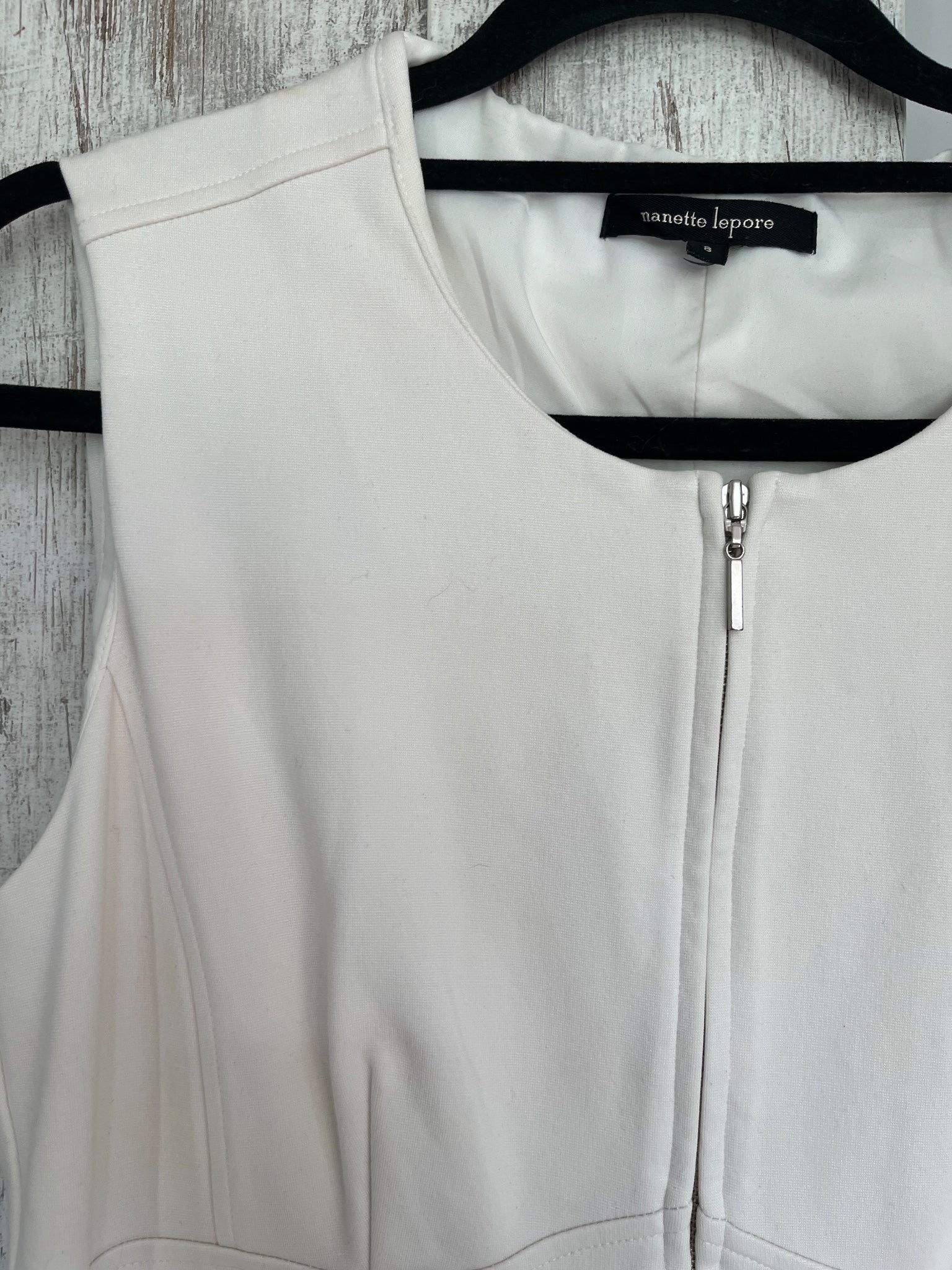 Nanette Lepore Cream Sleeveless Zip-Front A-Line Dress $600 - Image 3
