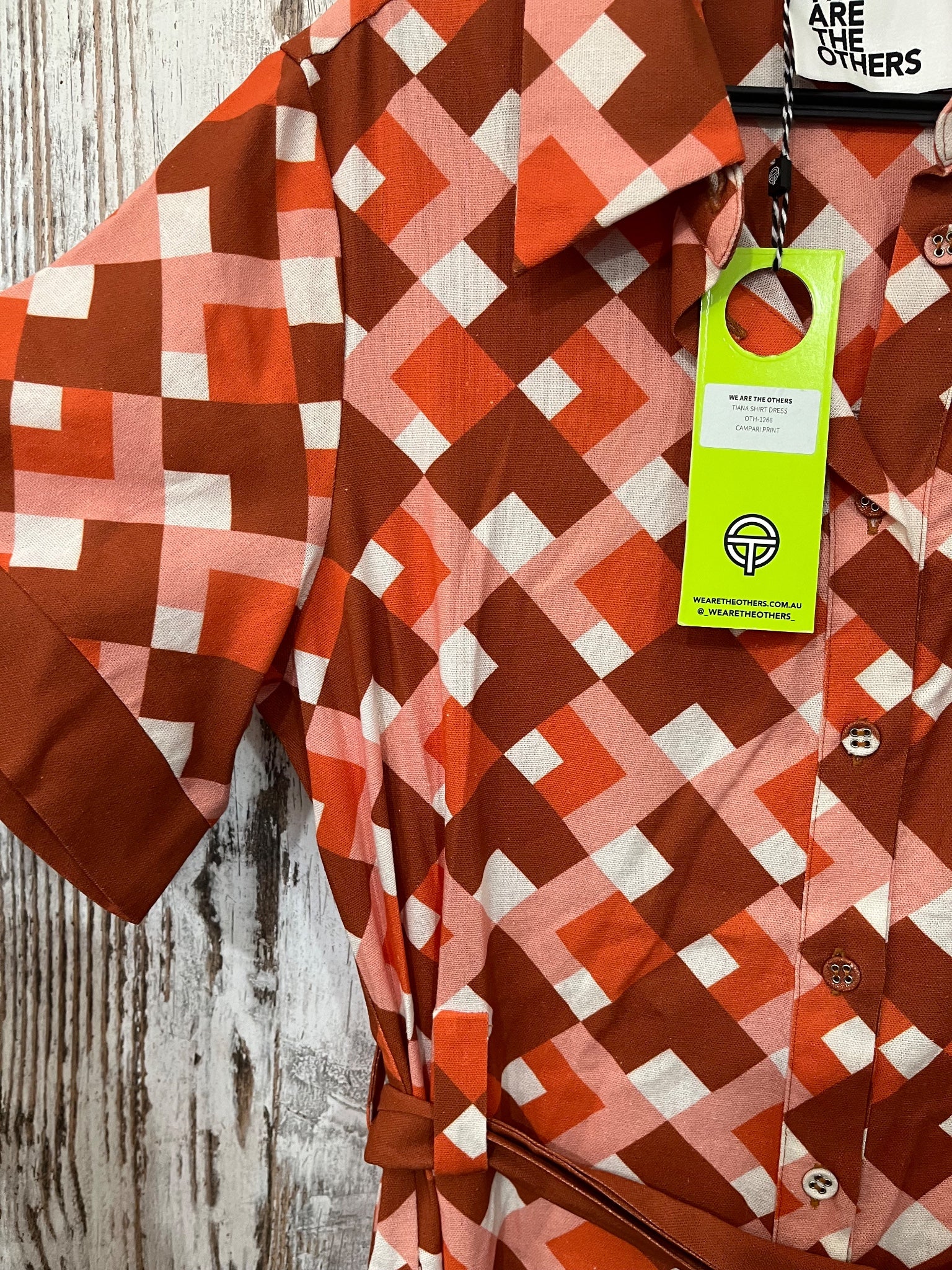 We Are The Others Tiana Shirt Dress Campari Print - Image 3