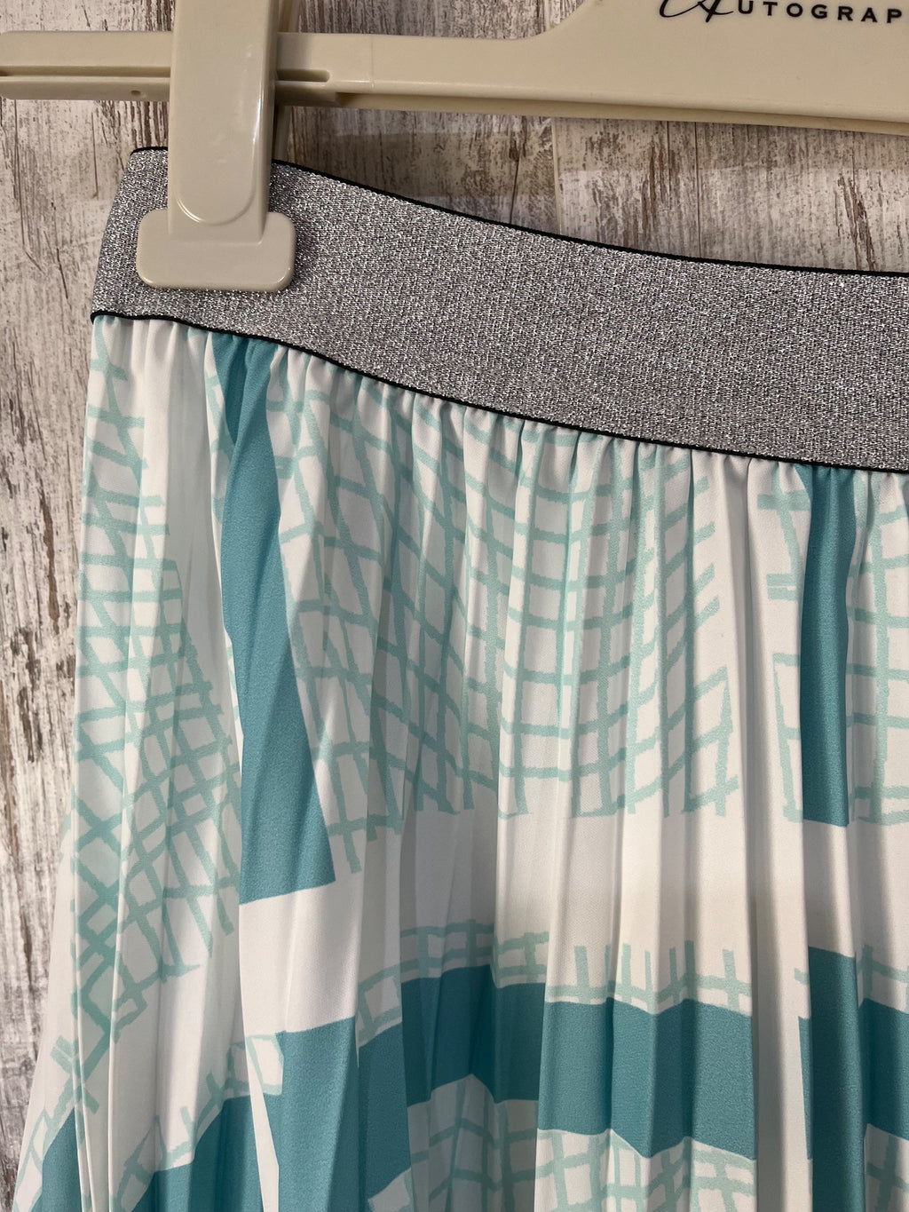 We Are The Others Simone Pleat Skirt Teal Print Size XL - Image 3