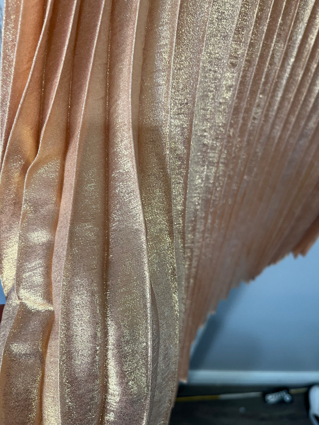 We Are The Others Lilian Metallic Pleated Midi Skirt Gold Size 2 - Image 3
