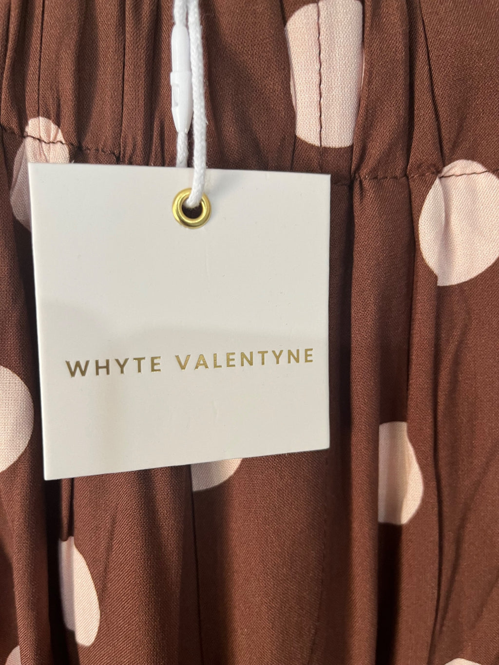 Whyte Valentyne Brown Polka Dot Palazzo Pants - Image 3