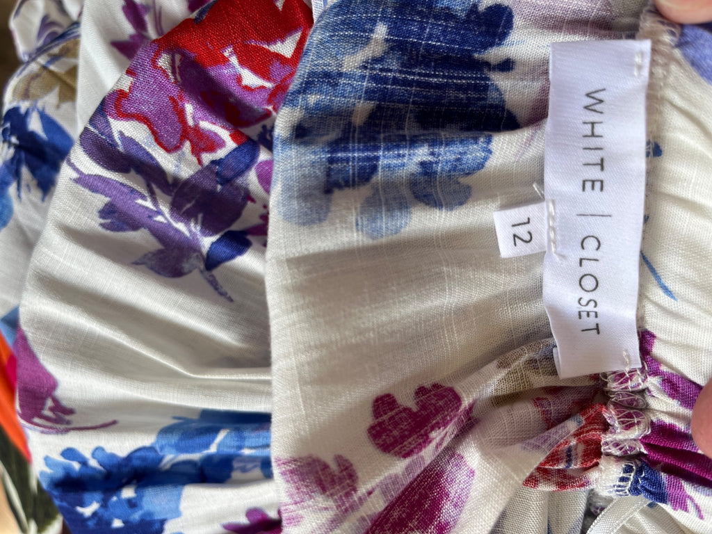 WHITE | CLOSET Floral Print Pleated Maxi Skirt Size 12 - Image 3