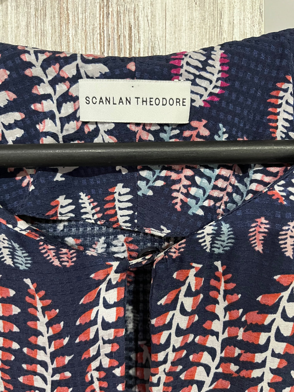 Scanlan Theodore Navy Leaf Print Blouse - Image 3