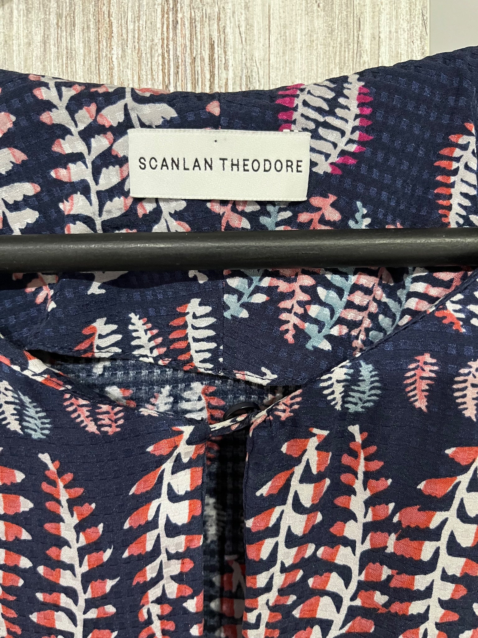 Scanlan Theodore Navy Leaf Print Blouse - Image 3