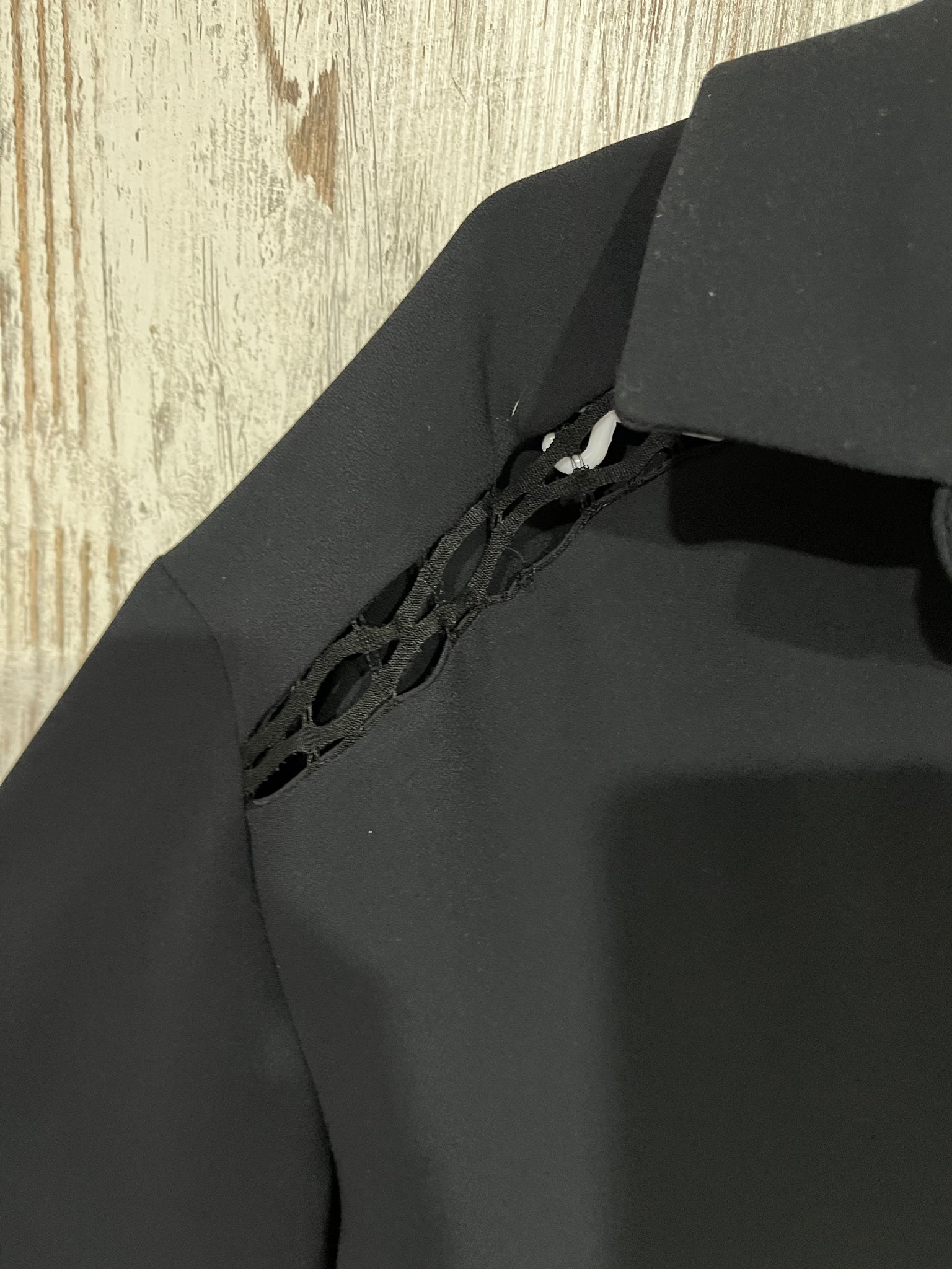 IRO Clemens Black Long Sleeve Shirt Dress With Lace Detail - Image 3