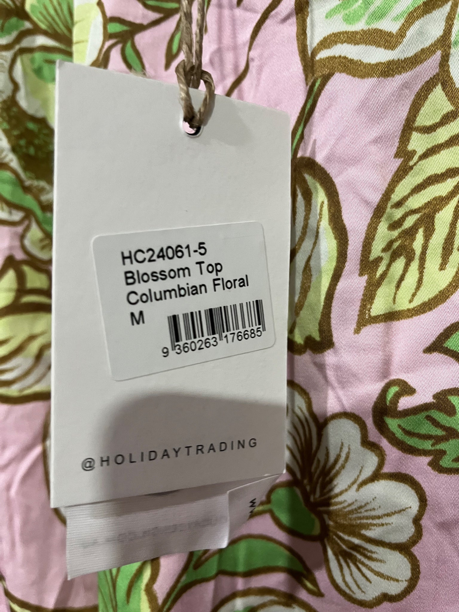 HOLIDAY TRADING Pink and Green Floral Off-the-Shoulder Blossom Top - Image 3