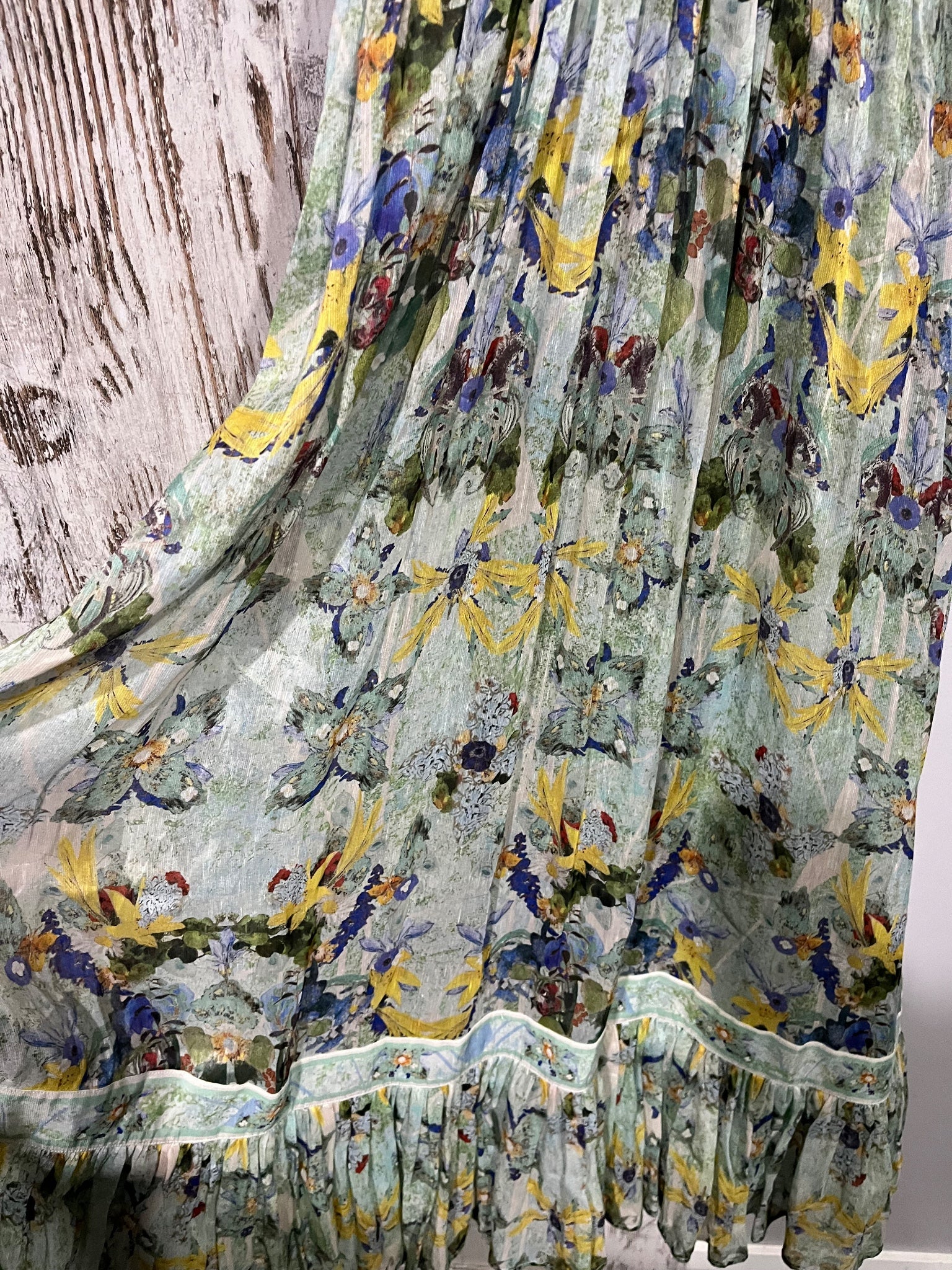 Leo & Lin Floral Linen Silk Maxi Dress Size 10 RRP $699 - Image 3