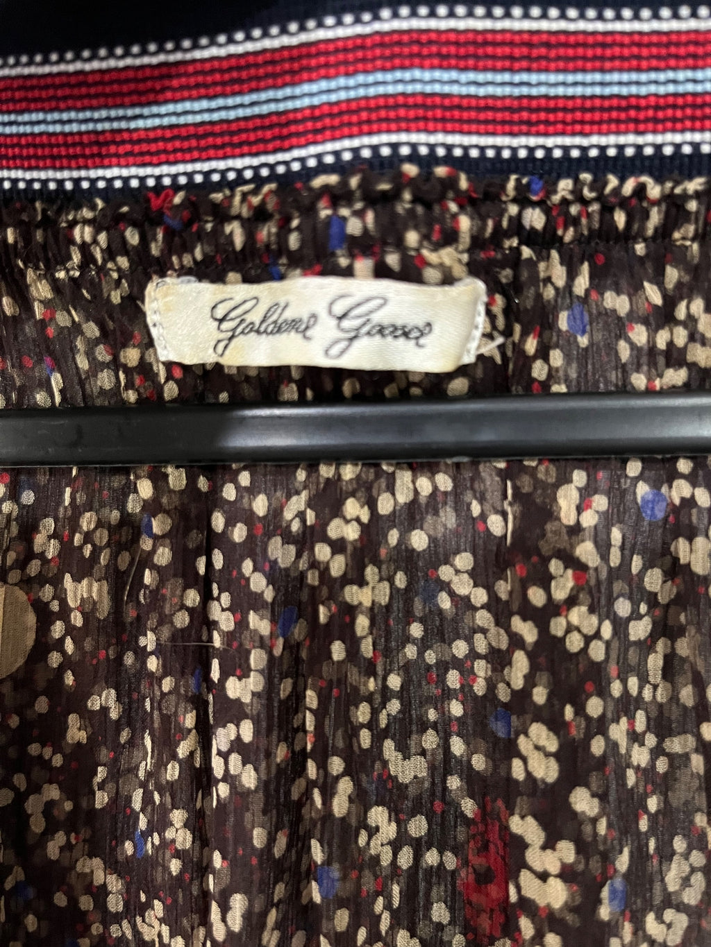 Golden Goose Silk Sleeveless Polka Dot Drop-Waist Dress - Image 3