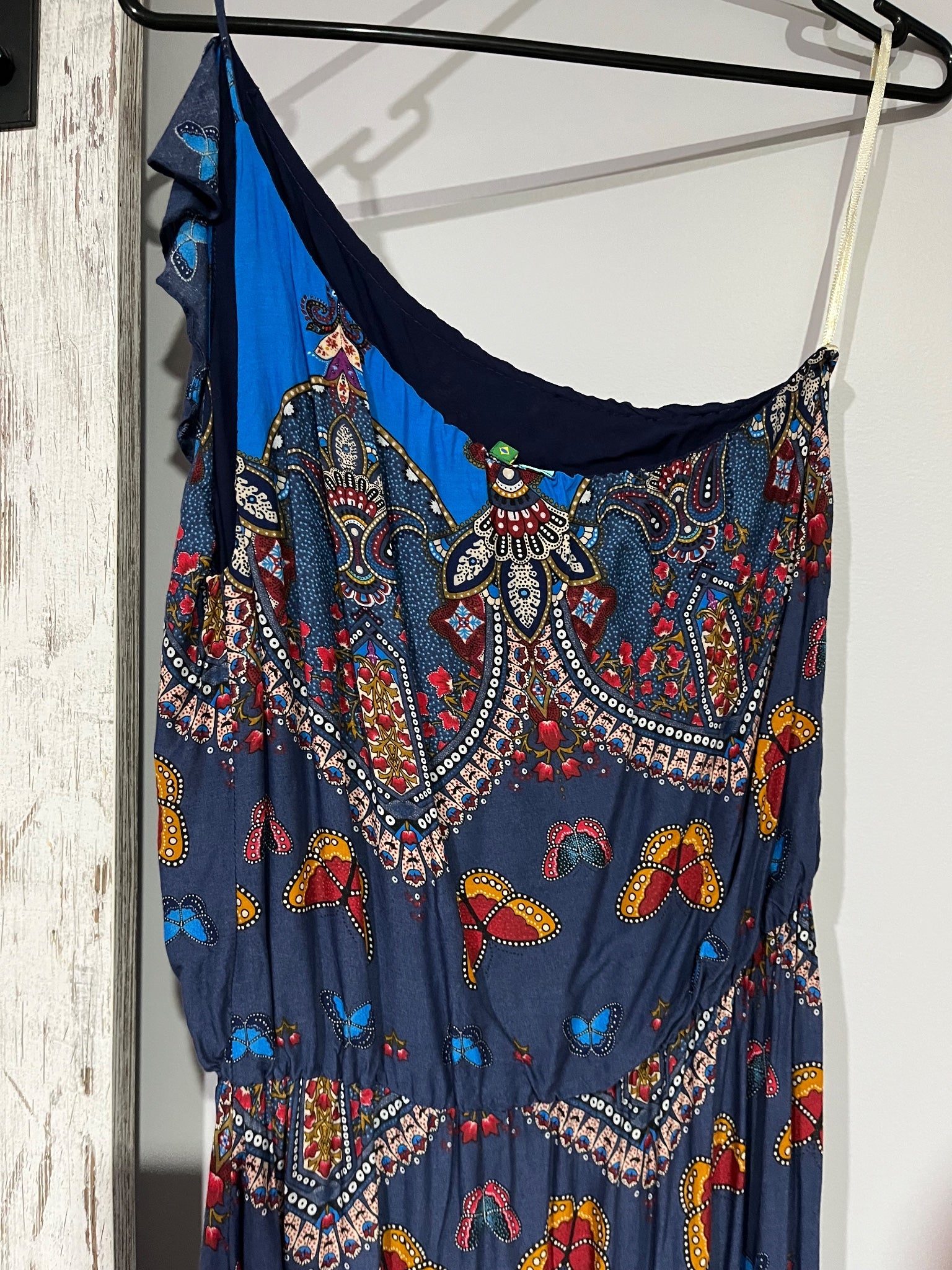 FARM RIO One-Shoulder Butterfly Print Maxi Dress Size M - Image 3