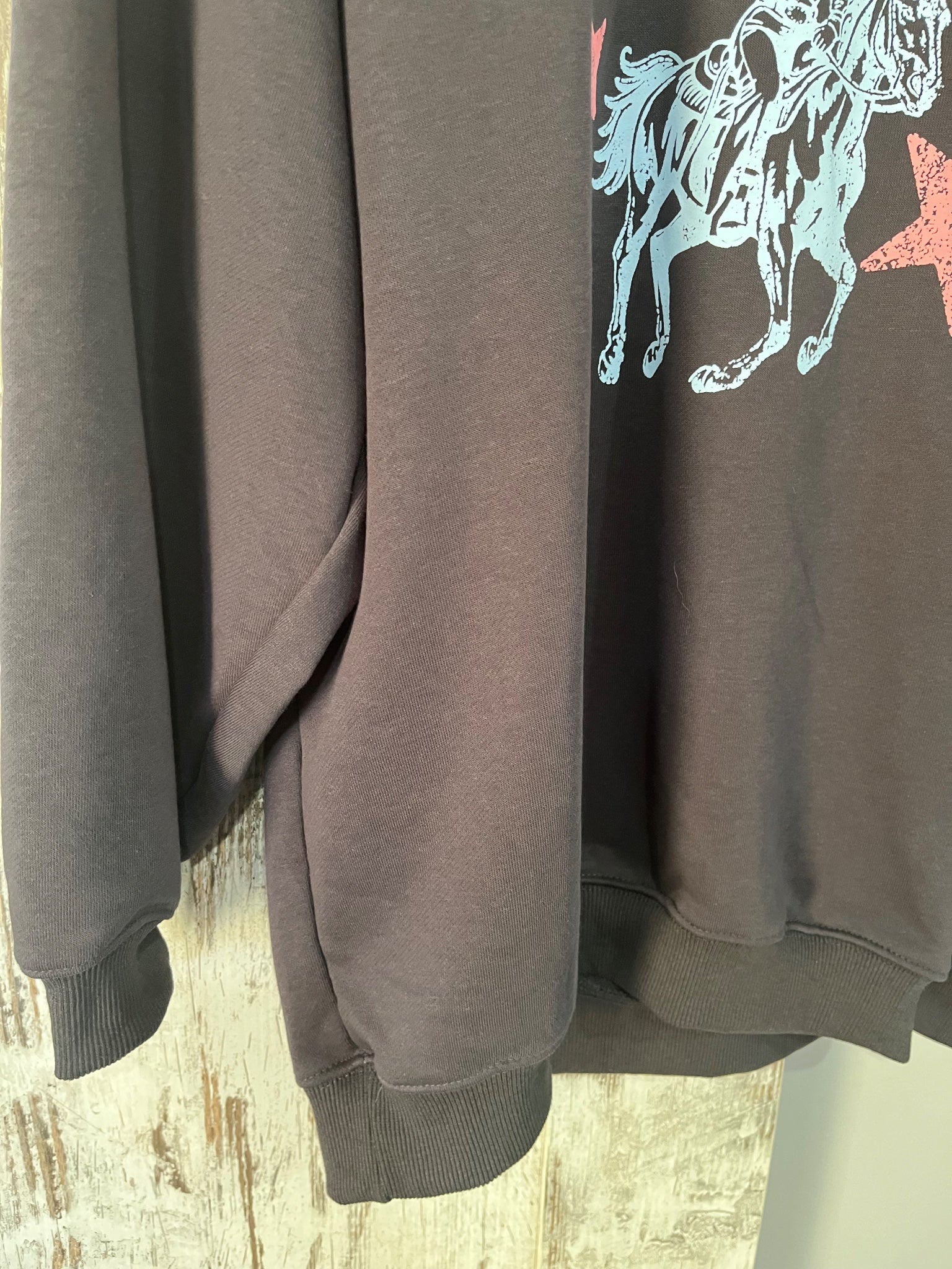 Paperheart Darlin' Cowboy Graphic Sweatshirt Stonewash Grey Size 10 - Image 3
