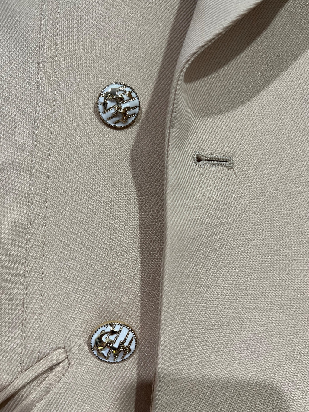 ASM ANNA Beige Double-Breasted Long Coat - Image 3