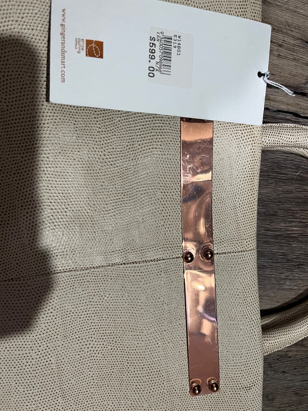 Ginger & Smart Textured Leather Tote Bag With Rose Gold Hardware - Image 3