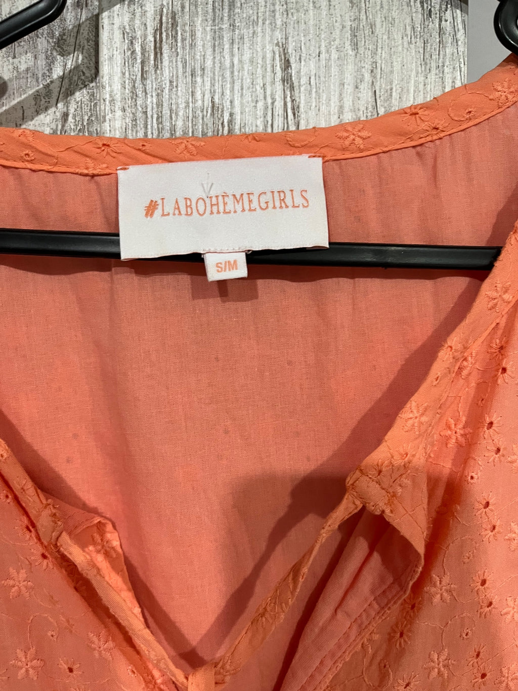 #LABOHÈMEGIRLS Orange Eyelet Tiered Tunic Dress - Image 3