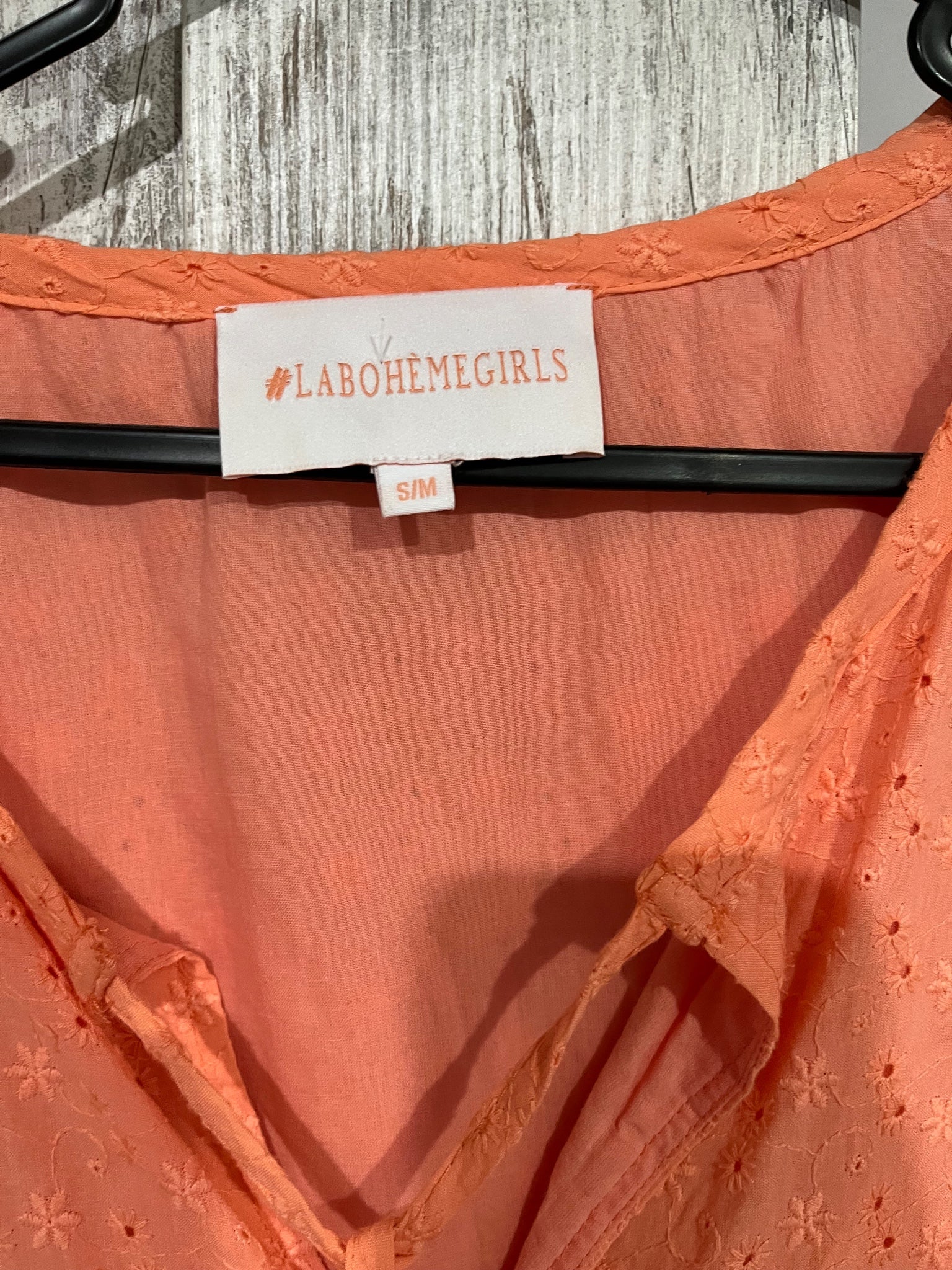 #LABOHÈMEGIRLS Orange Eyelet Tiered Tunic Dress - Image 3