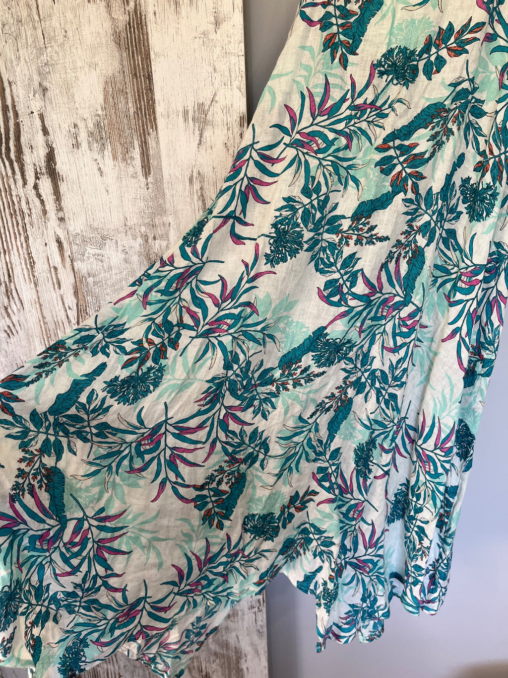 Cynthia Rowley Tropical Leaf Print Linen Cami Dress Size S - Image 3