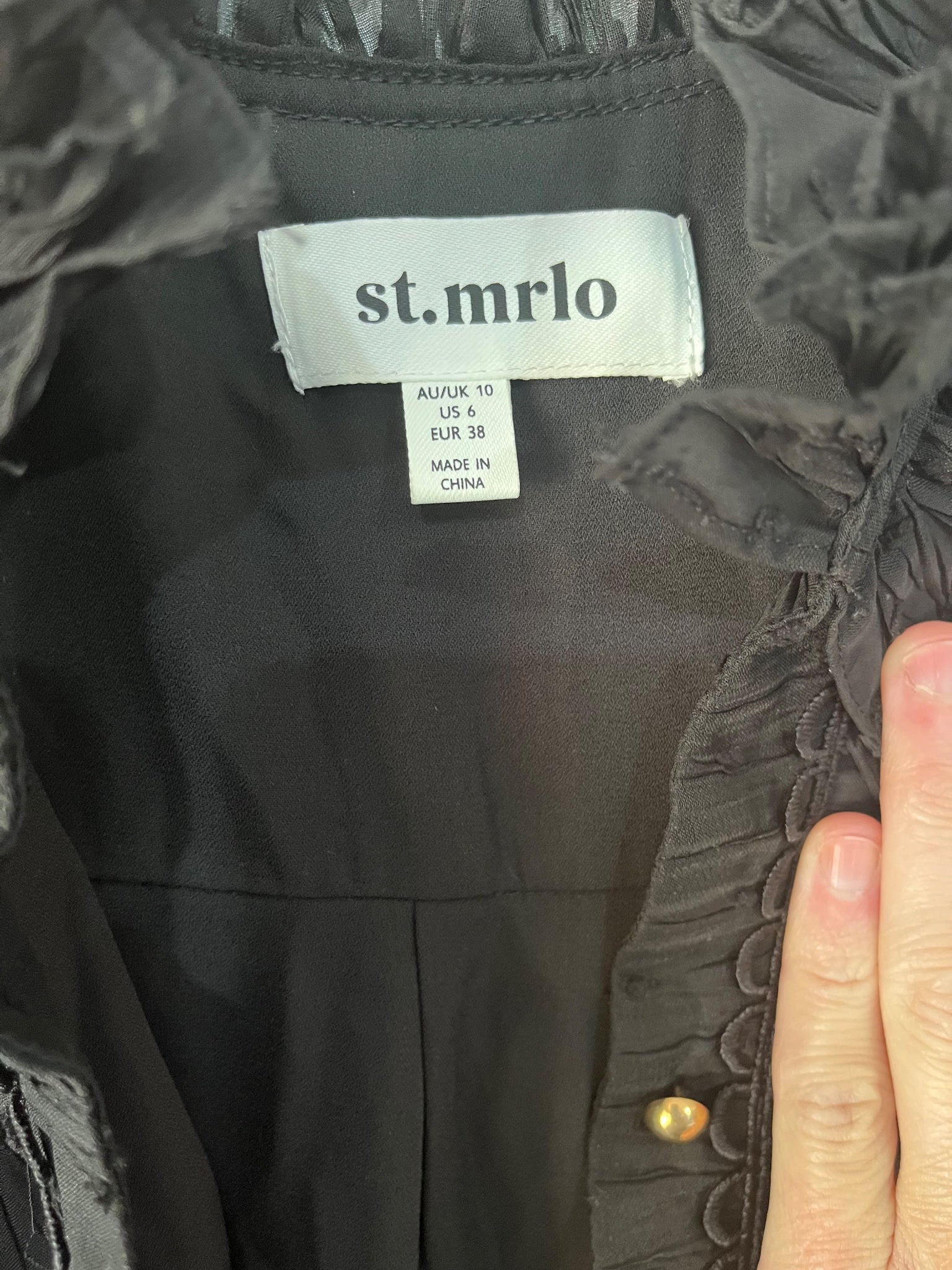 St.mrlo Black Sleeveless Tiered Maxi Dress Size 10 - Image 4