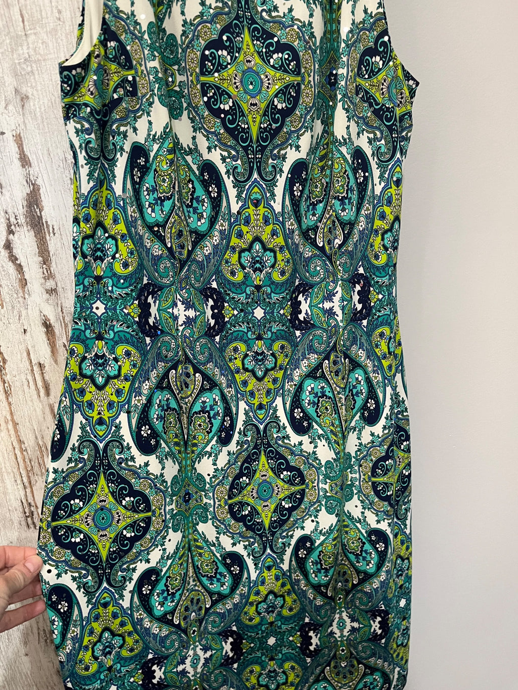 Joseph Ribkoff Paisley Print Sleeveless Sheath Dress - Image 4