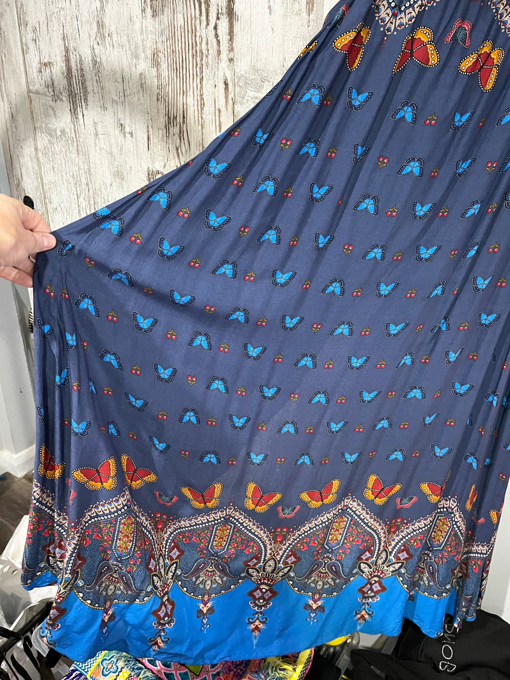 FARM RIO One-Shoulder Butterfly Print Maxi Dress Size M - Image 4