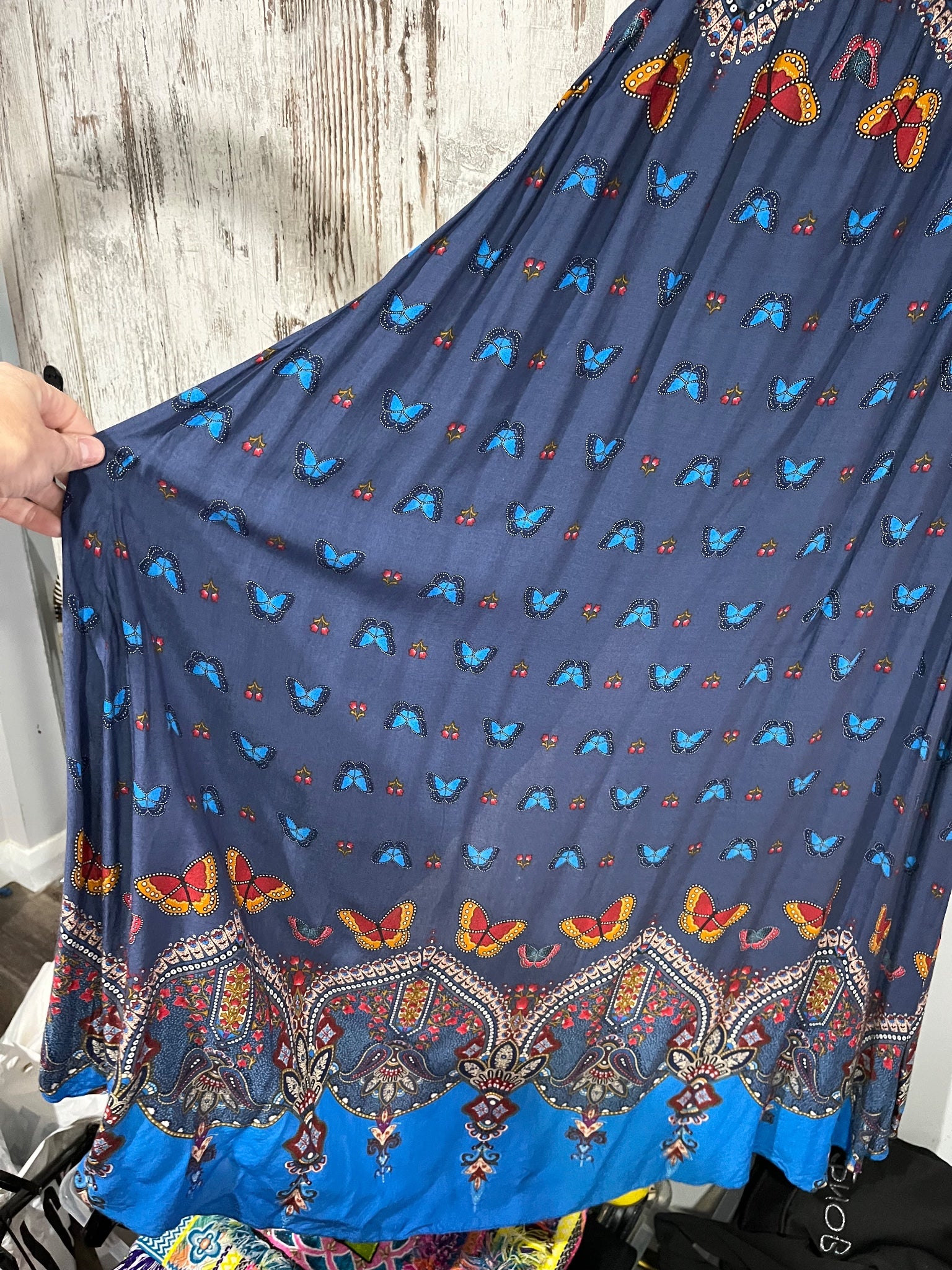 FARM RIO One-Shoulder Butterfly Print Maxi Dress Size M - Image 4
