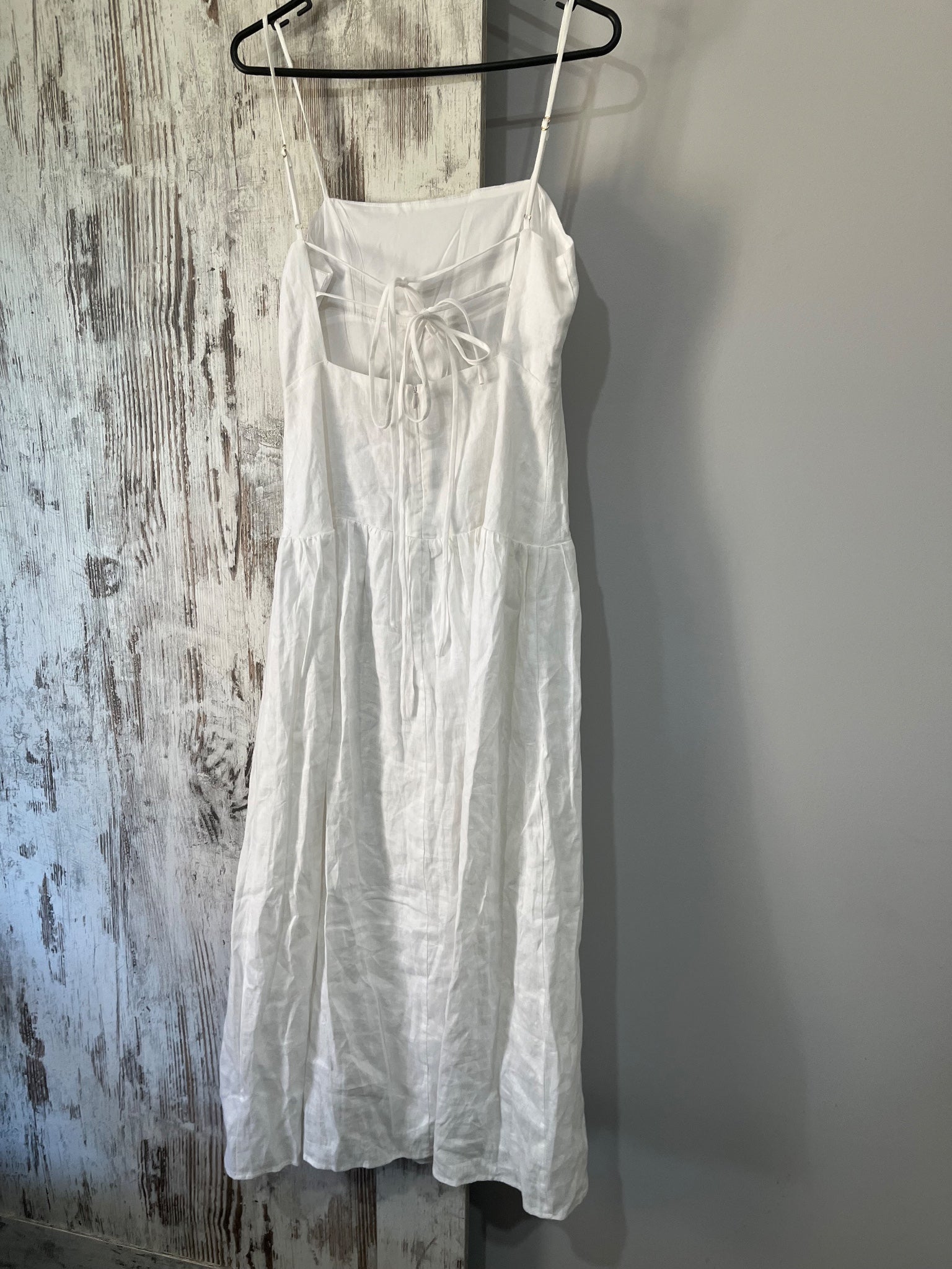 DISSH White Linen Blend Midi Cami Dress 10 - Image 4