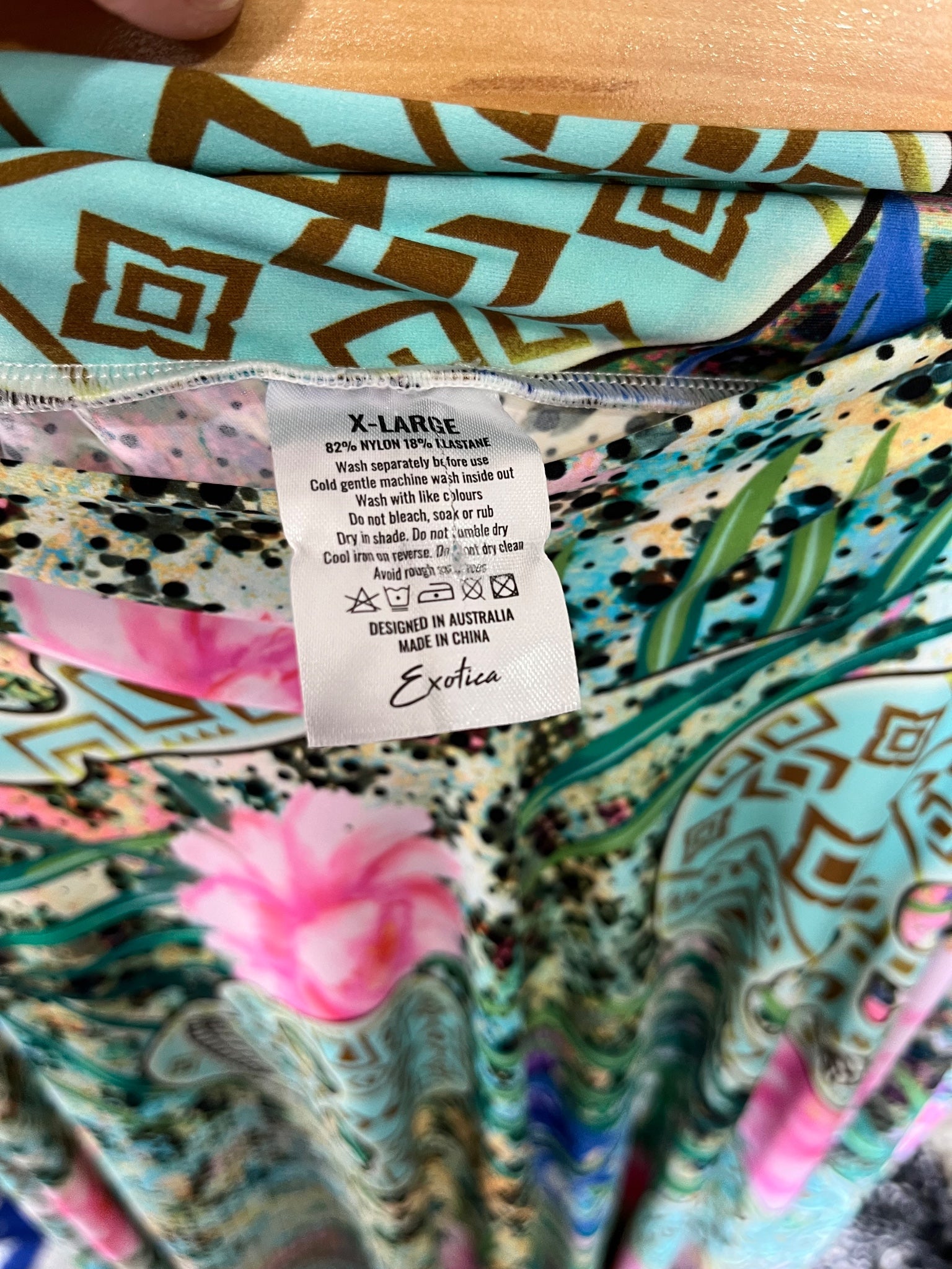 Exotica Floral Skull Print Palazzo/Cullotte length pants Women's Size XL - Image 4