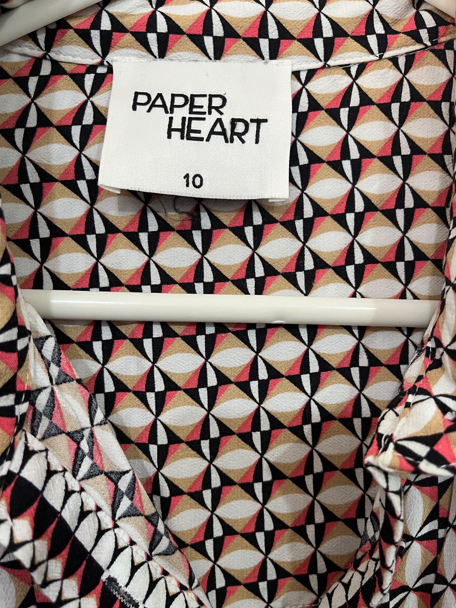 Paper Heart Geometric Print Matching Shirt and Pants Set Size 10 - Image 5