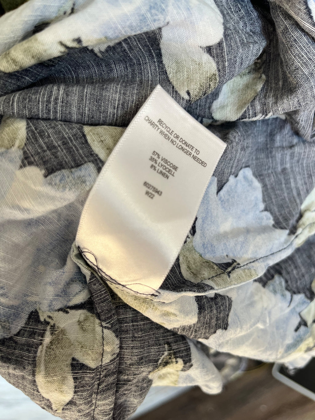 Witchery Floral Print Shirt Dress Black Blue Size 12 - Image 4