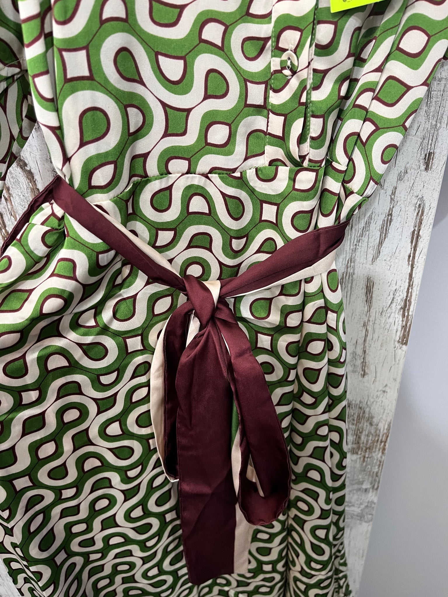 We Are The Others Alessia Geometric Print Shirt Dress Green Size 2 - Image 4