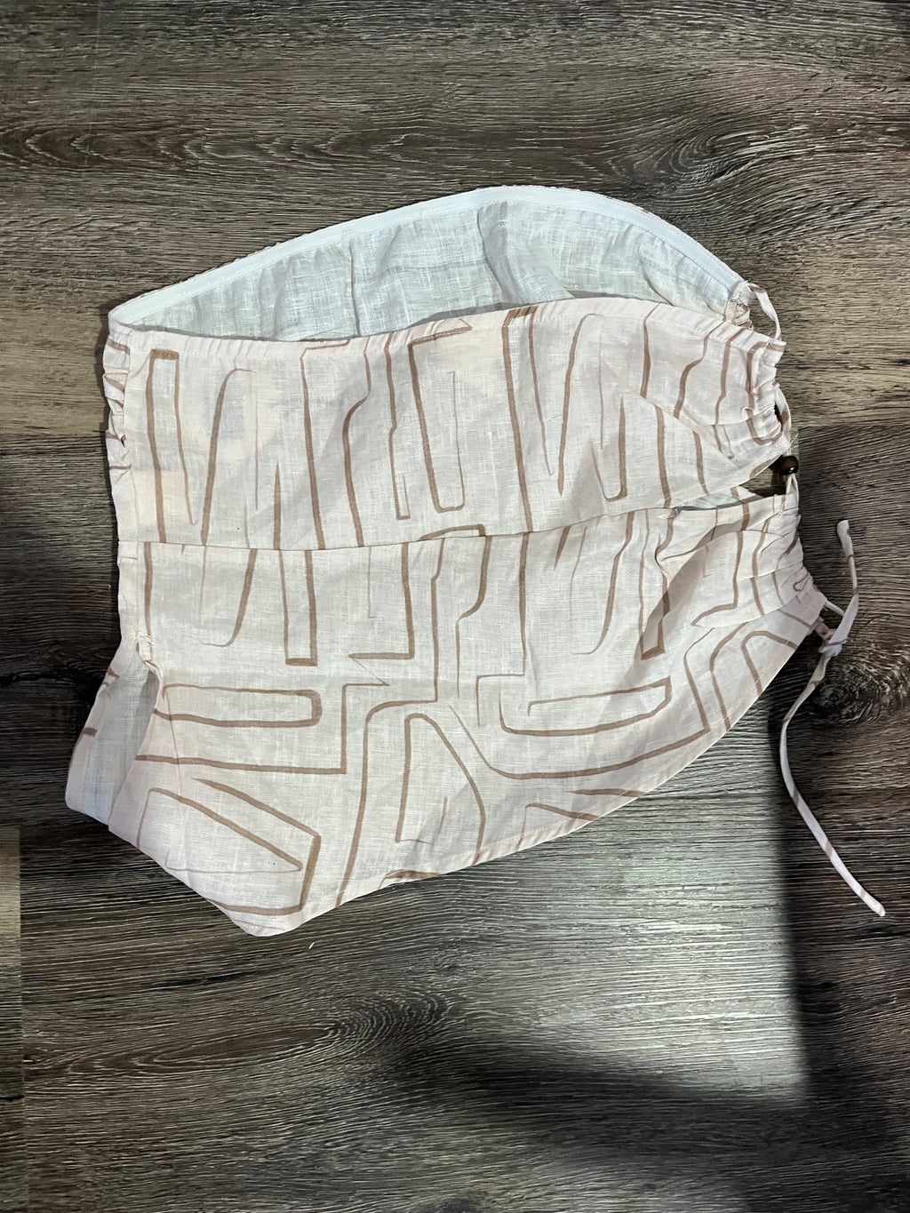 VRG GRL Abstract Print Linen Blend Tube Top - Image 4