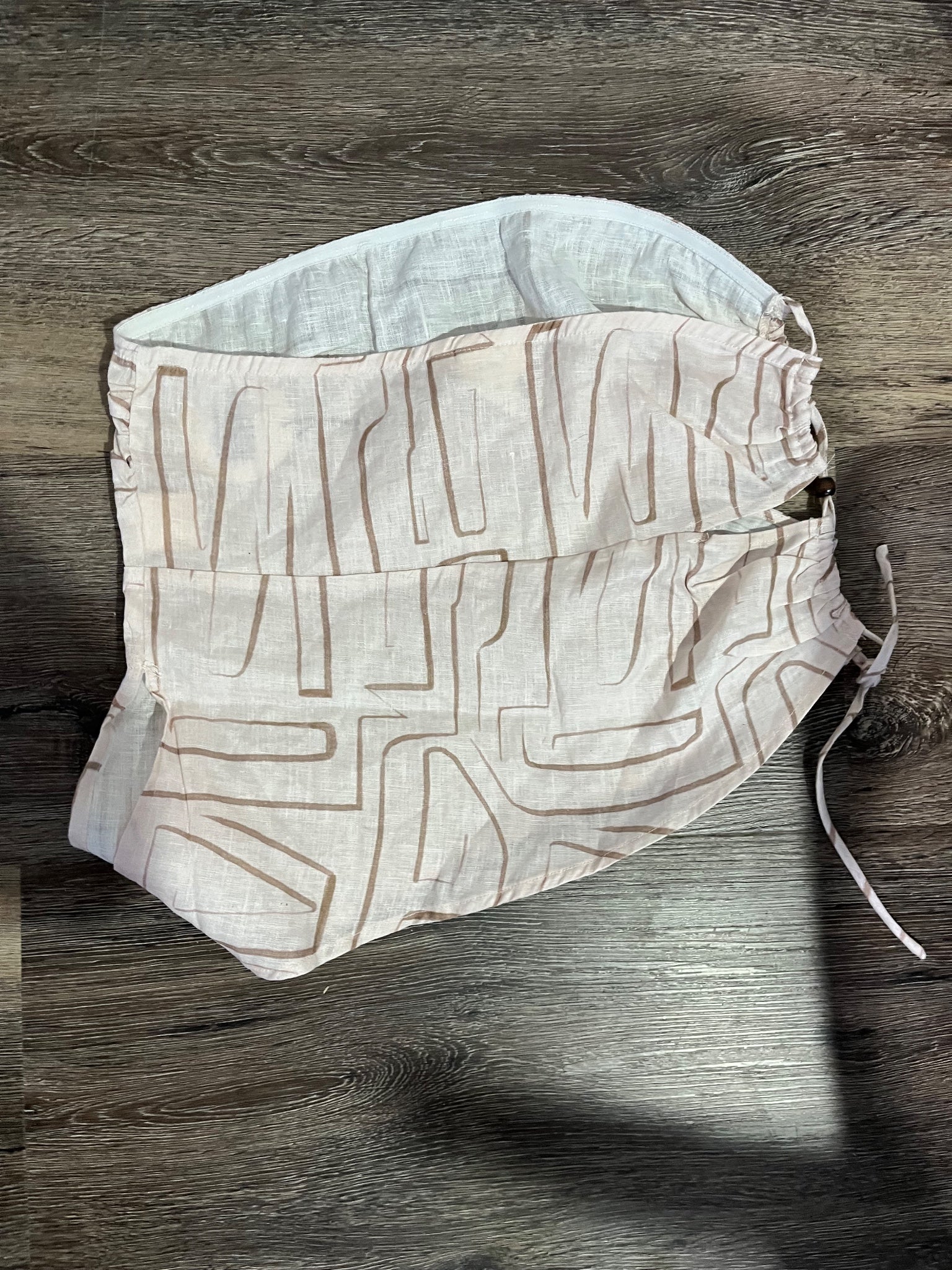 VRG GRL Abstract Print Linen Blend Tube Top - Image 4
