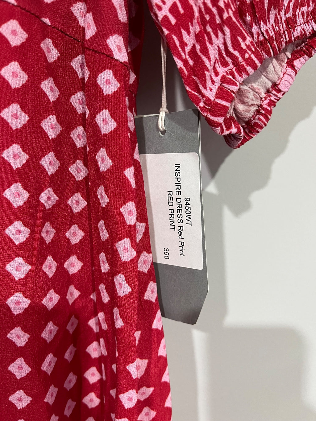 Verge Inspire Midi Dress Red Pink Mixed Print Size S New - Image 4