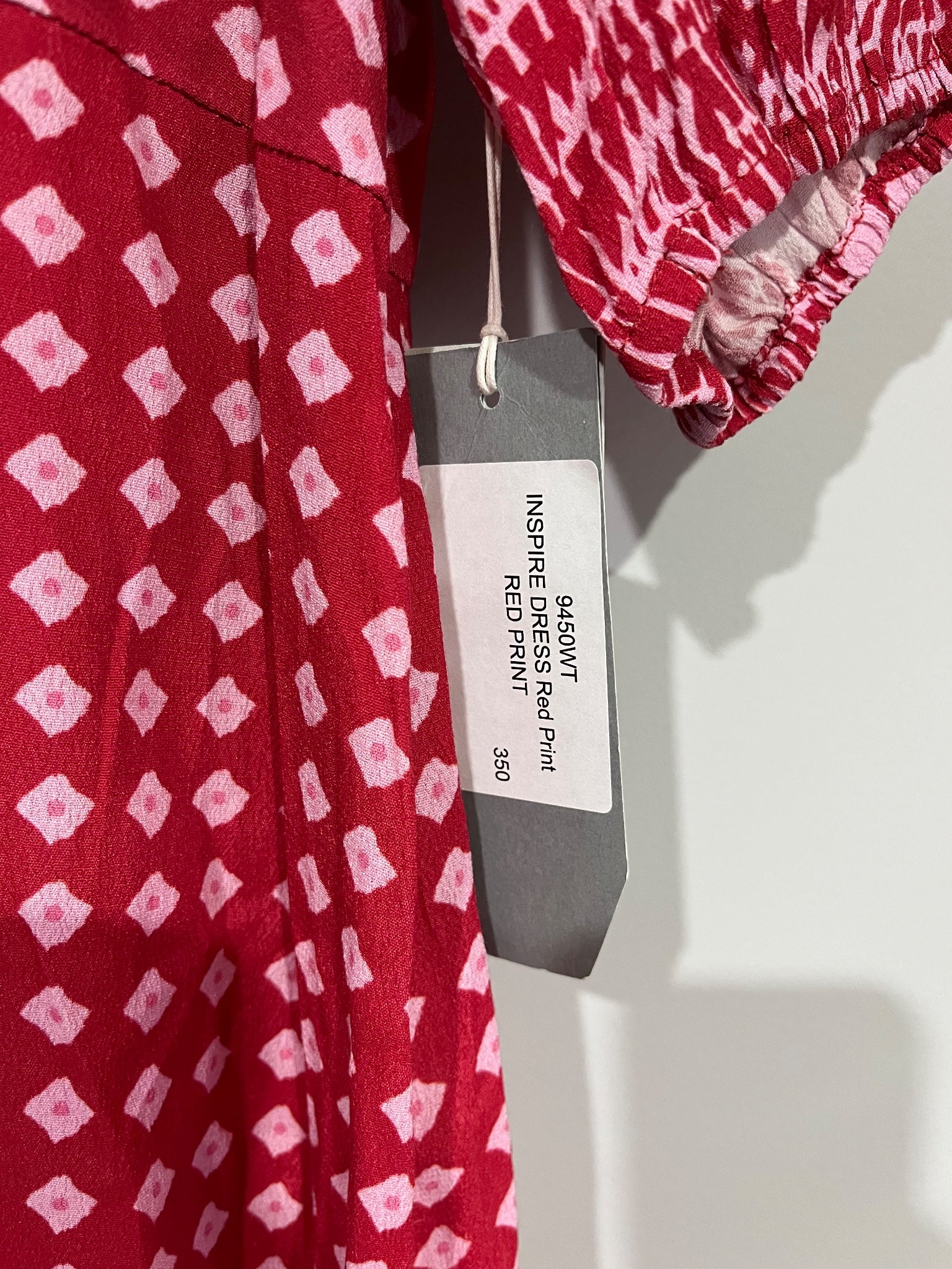 Verge Inspire Midi Dress Red Pink Mixed Print Size S New - Image 4