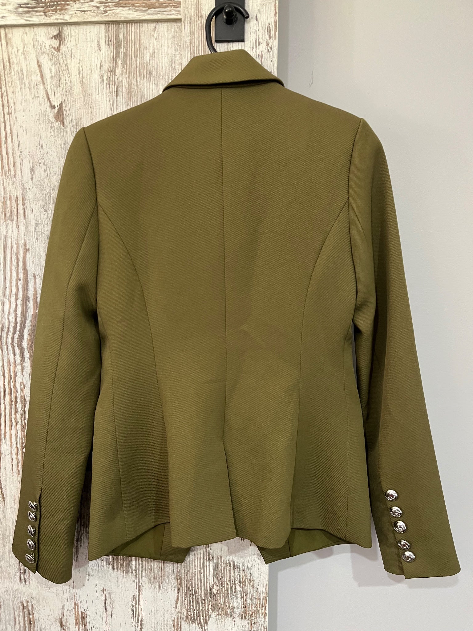 We Are The Others Olive Green Double Breasted Skull Button Blazer - Image 4