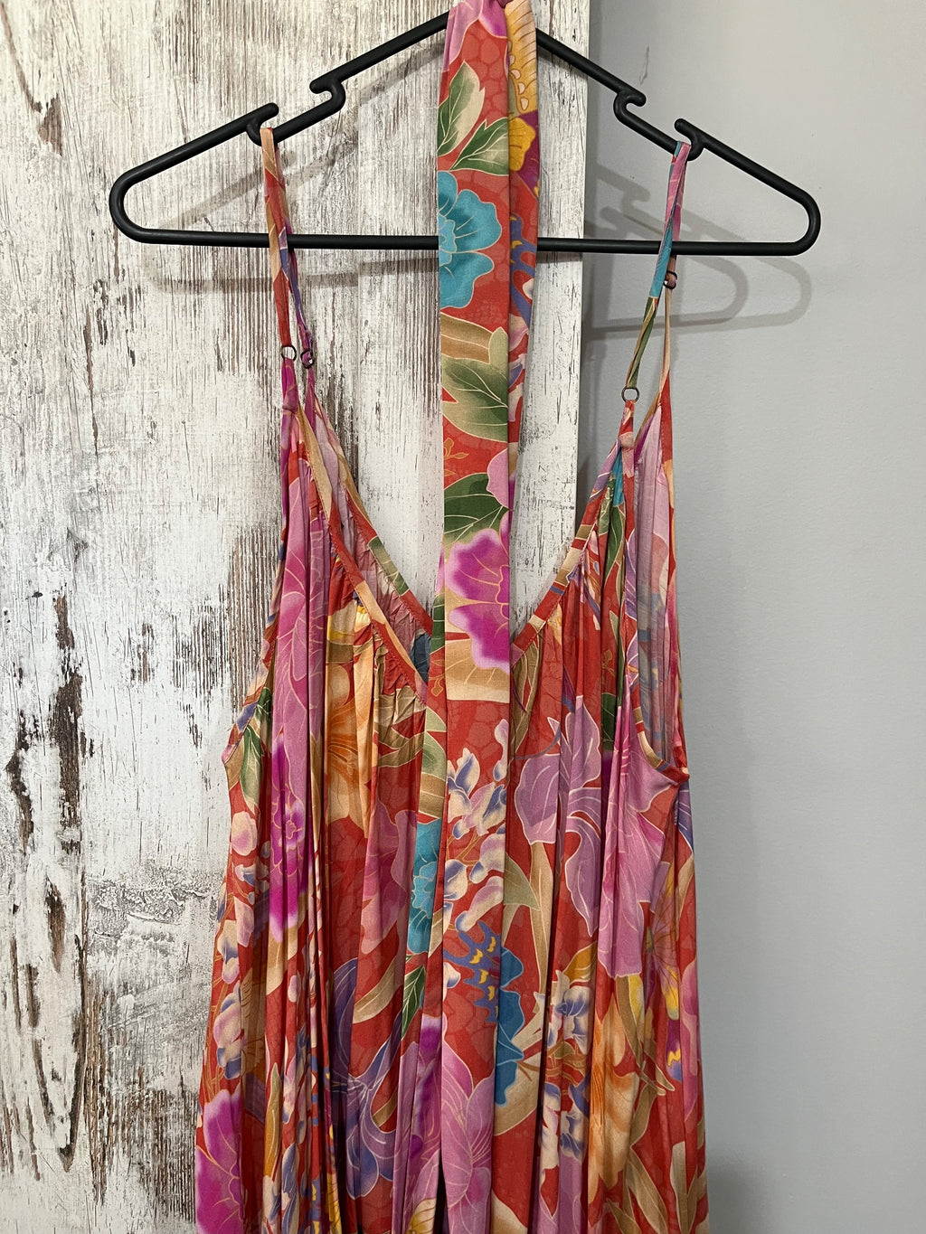 SPELL Painter's Garden Strappy Maxi Dress Crimson 3XL - Image 4