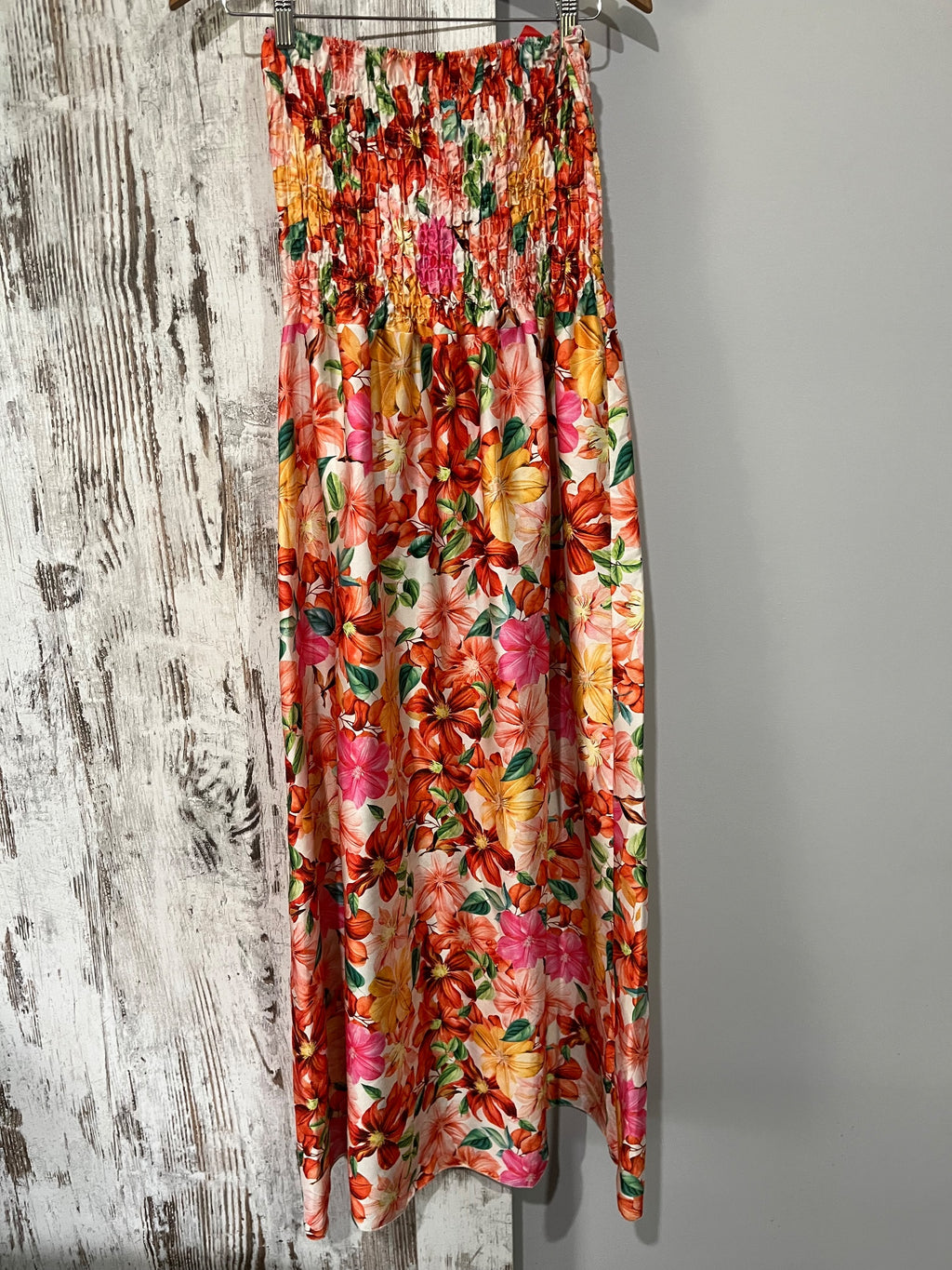 Luisa Ricci Floral Smocked Strapless Maxi Dress XL - Image 4