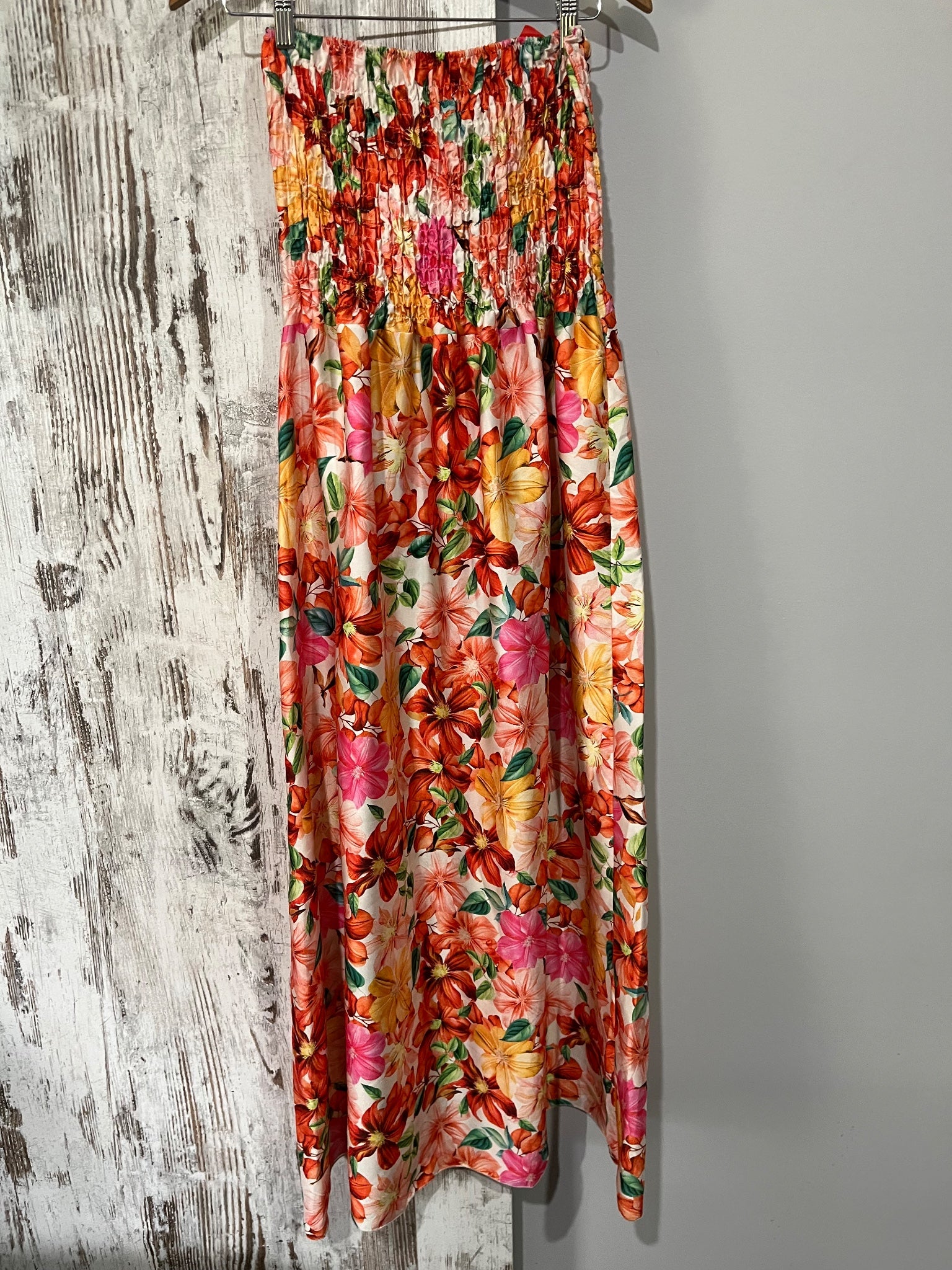 Luisa Ricci Floral Smocked Strapless Maxi Dress XL - Image 4