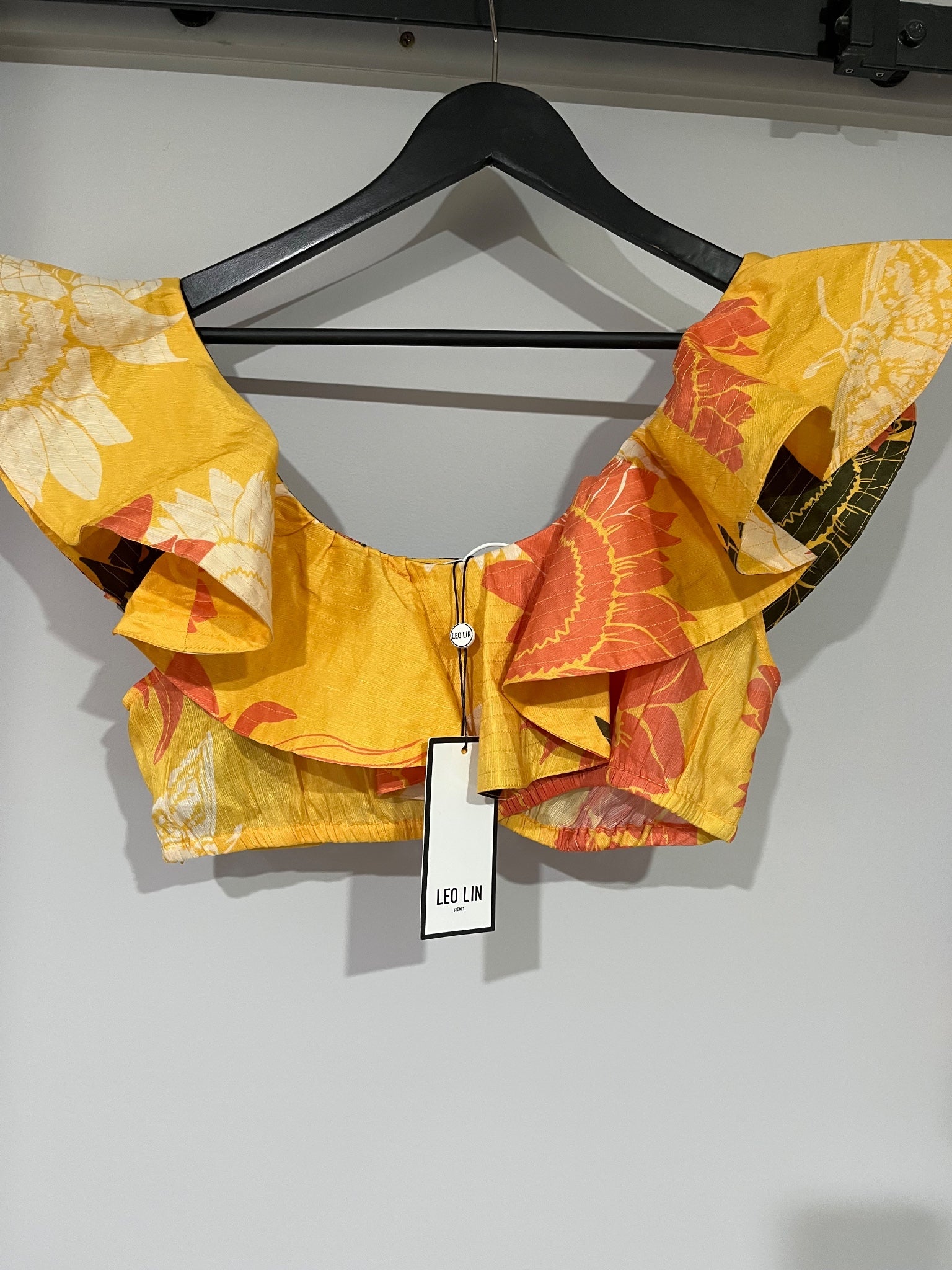 Leo Lin Valentina Ruffled Floral Crop Top - Image 4