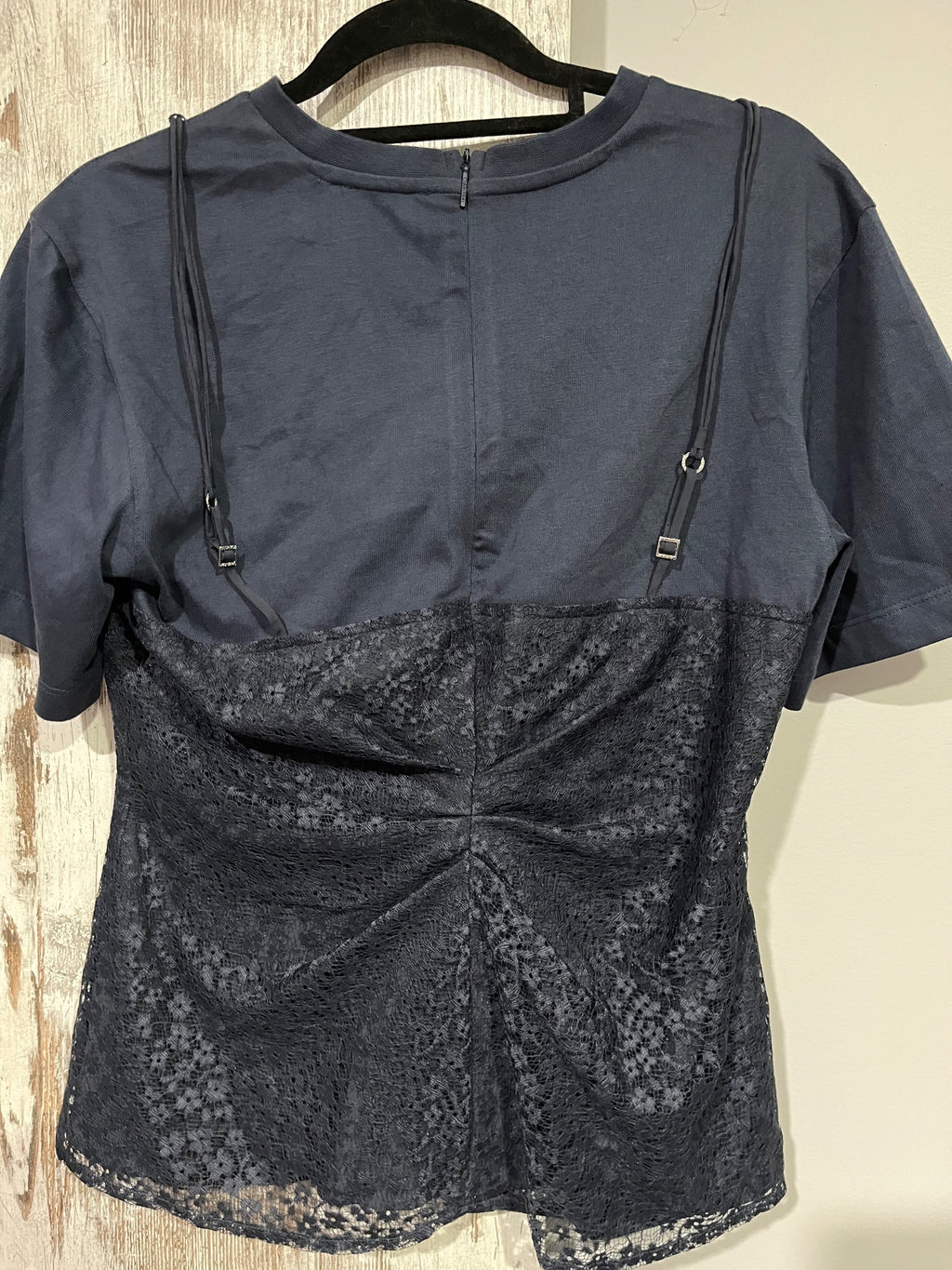 Calvin Klein Jeans Lace Overlay Mixed Media T-Shirt - Image 4